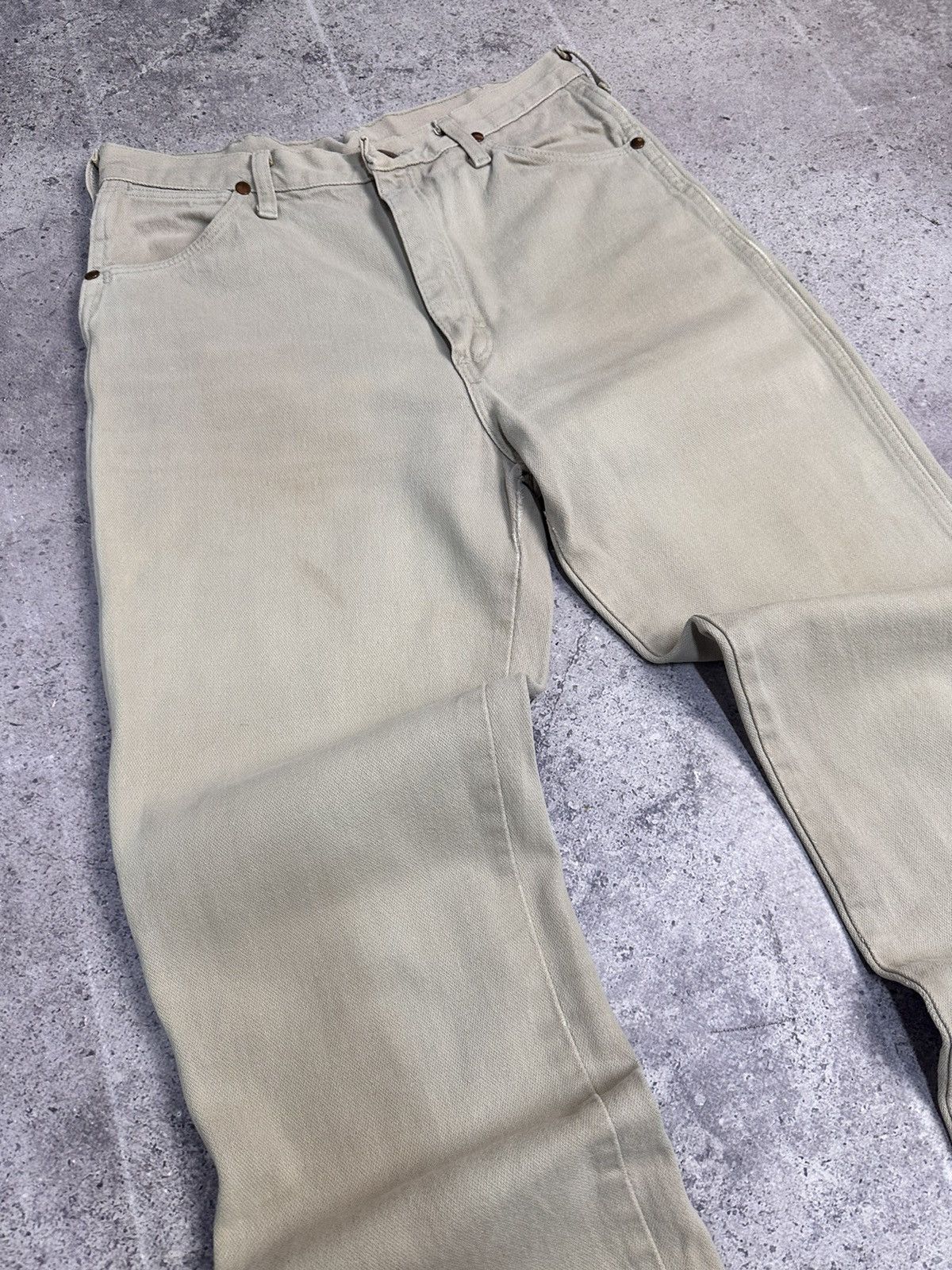 Wrangler USA 80s Wrangler Beige Denim Pants Straight Fit 32 Size US 32 / EU 48 - 3 Thumbnail