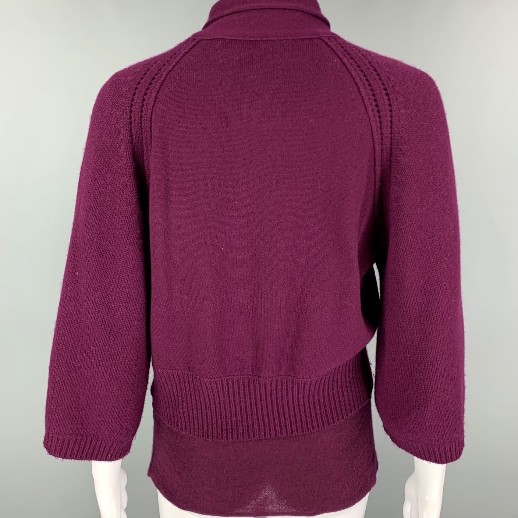 Lanvin LANVIN Purple Cashmere Cardigan Set 3/4 Sleeves M Women Cardigan Set Knitted Italy Size M / US 6-8 / IT 42-44 - 3 Thumbnail