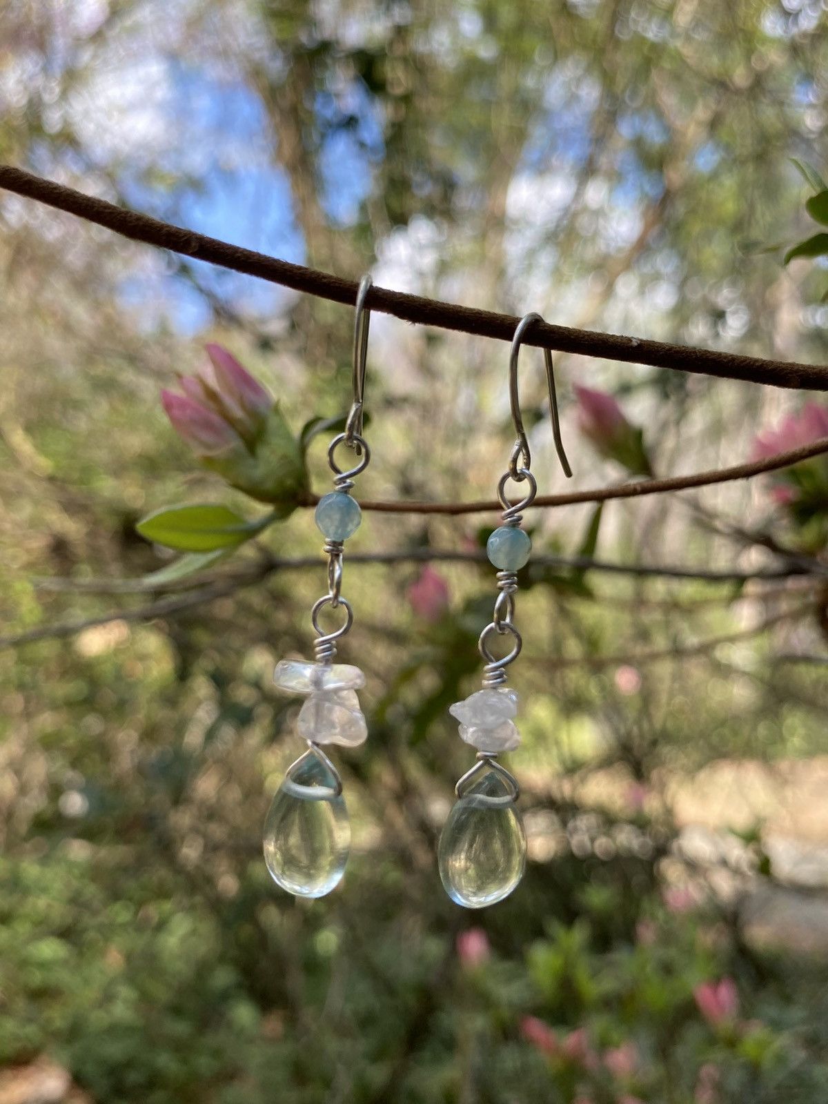 Handmade Aquamarine Drop Earrings Size ONE SIZE - 7 Thumbnail