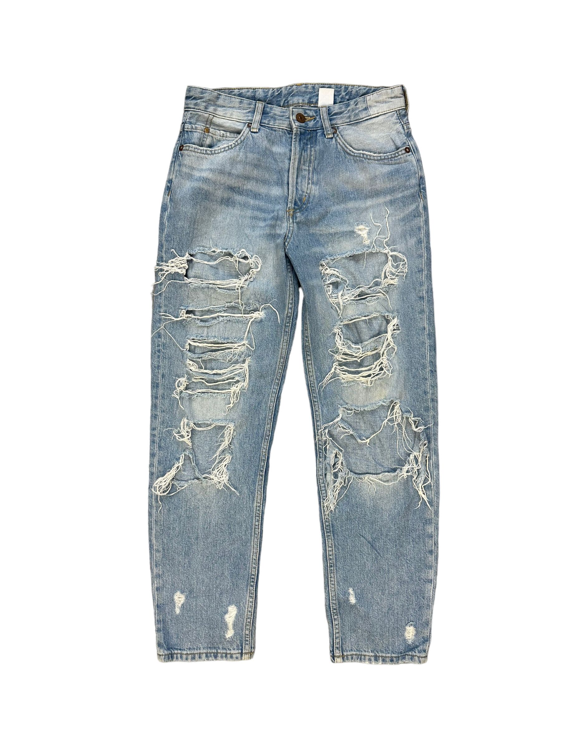 Japanese Brand TRASHED🔥 &DENIM DISTRESSED DENIM PANT SKINNY FIT #7927-190 Size US 27 - 1 Thumbnail