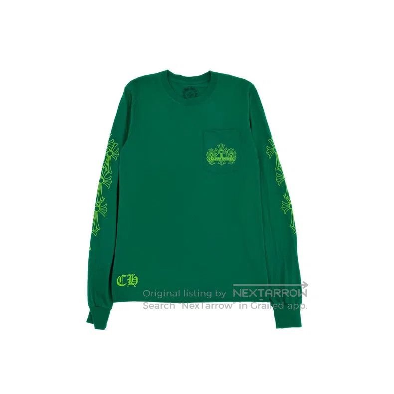 CHROME HEARTS Size S Green Phantom Cross Long Sleeve