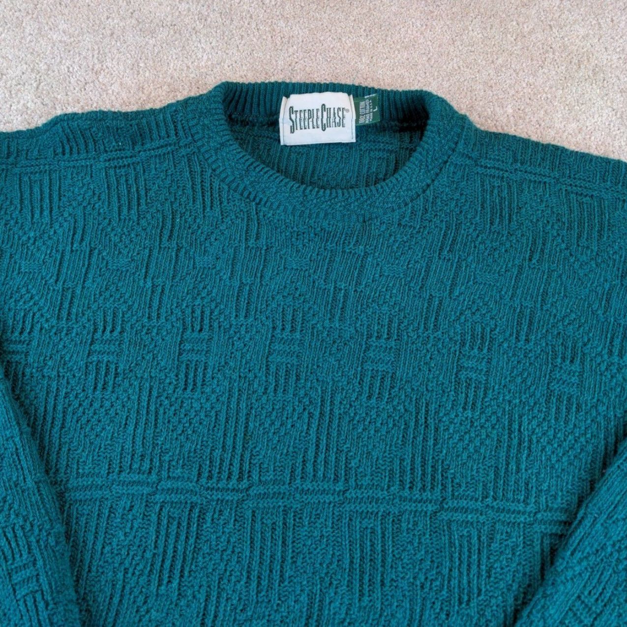 Vintage VINTAGE Steeple Chase Sweater Mens Large Green Geometric Made USA L Size US L / EU 52-54 / 3 - 2 Thumbnail