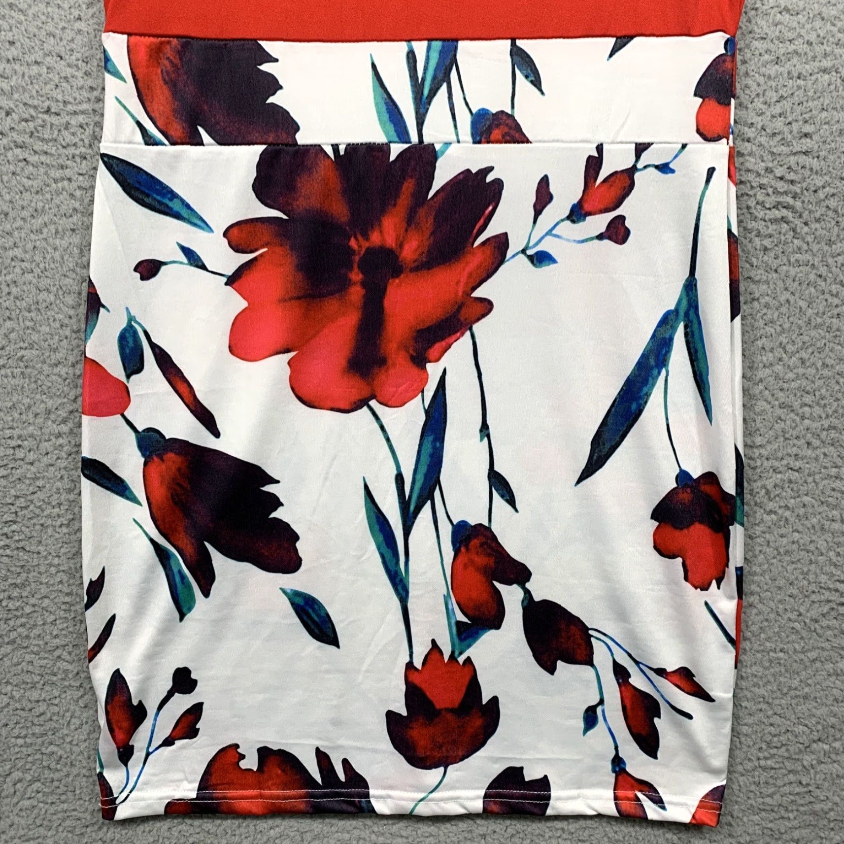 Ikea Womens Dress XL Fits More Like a Medium/Large NWOT Solid & Floral Knee Length Short Sleeve Fit & Flare Multi-Color Red White Women Mens/Womens Size M / US 6-8 / IT 42-44 - 6 Thumbnail