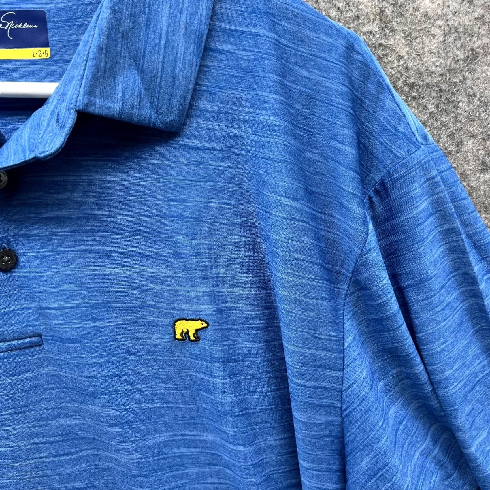 Vintage VINTAGE Jack Nicklaus Polo Shirt Men Large Heather Blue Bear Lakes Polyester Golf Casual Size US L / EU 52-54 / 3 - 4 Thumbnail