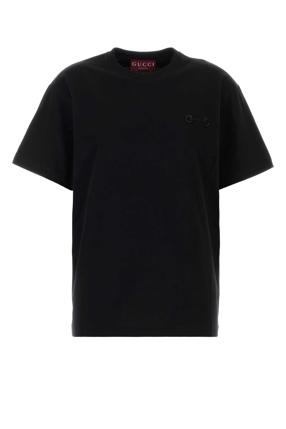 Gucci Black Cotton T-Shirt Size XS / US 0-2 / IT 36-38 - 1 Thumbnail