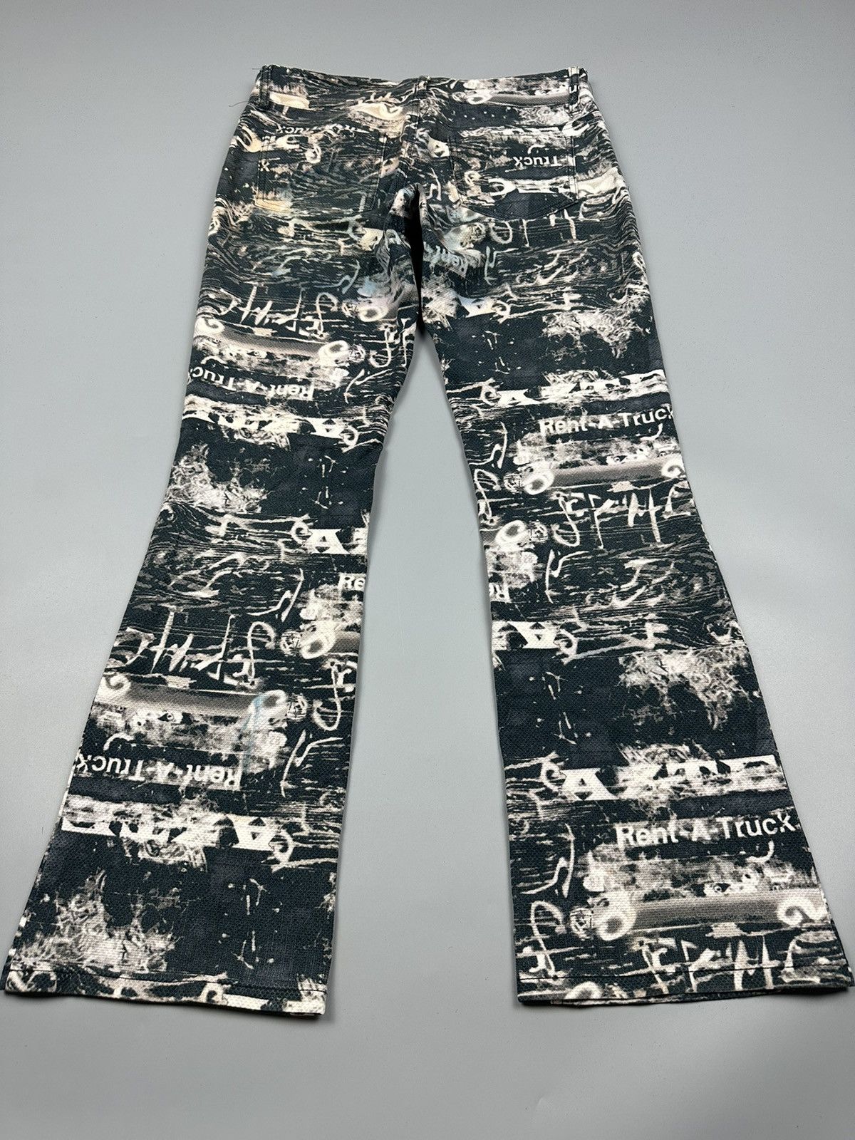 If Six Was Nine × Le Grande Bleu (L.G.B.) 🔥Sick🔥Vintage Batsu Full Printed Flared Pants Size US 32 / EU 48 - 4 Thumbnail