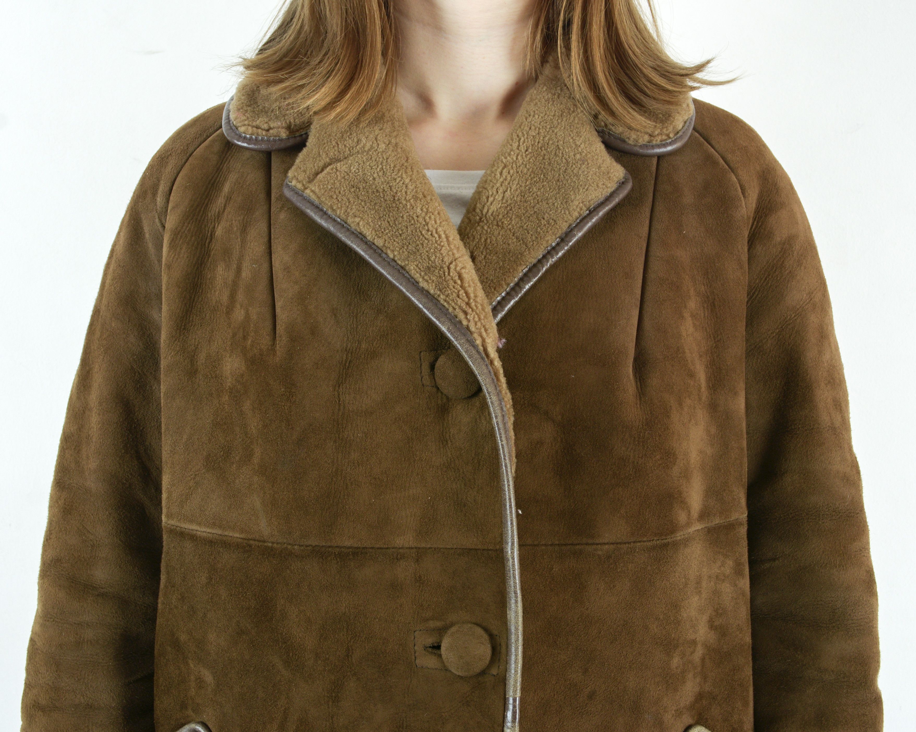 Genuine Leather × Vintage High Society Leatherwear Suede Leather Jacket Fur Lined Coat Size M / US 6-8 / IT 42-44 - 5 Thumbnail