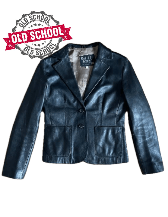 Leather × Vintage Vintage 90's Women Leather Blazer Jacket in Black Size S / US 4 / IT 40 - 1 Thumbnail
