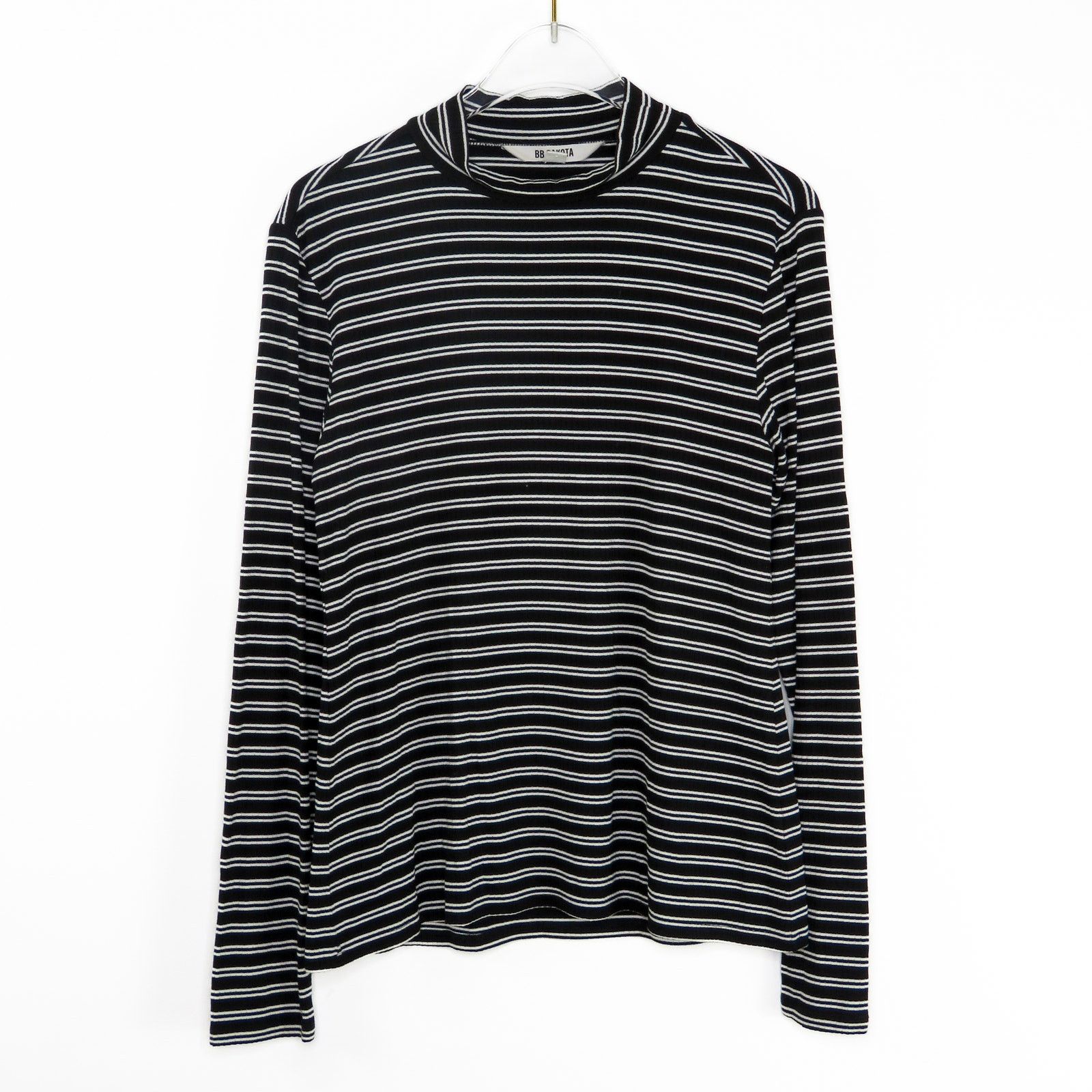BB Dakota BB Dakota Black Striped Ribbed Turtle Neck Sweater Small Size S / US 4 / IT 40 - 2 Thumbnail