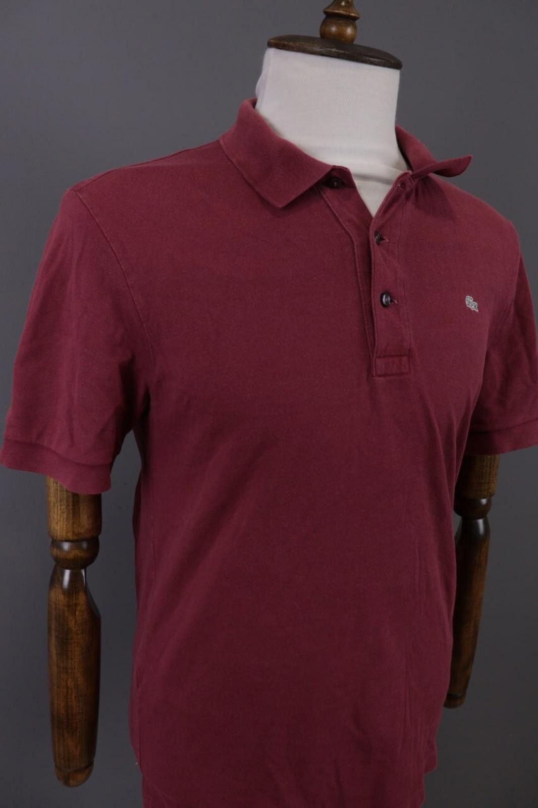 Lacoste Men Stretch Fit Burgundy Short Sleeve Polo Shirt Size 5 Size US M / EU 48-50 / 2 - 6 Thumbnail