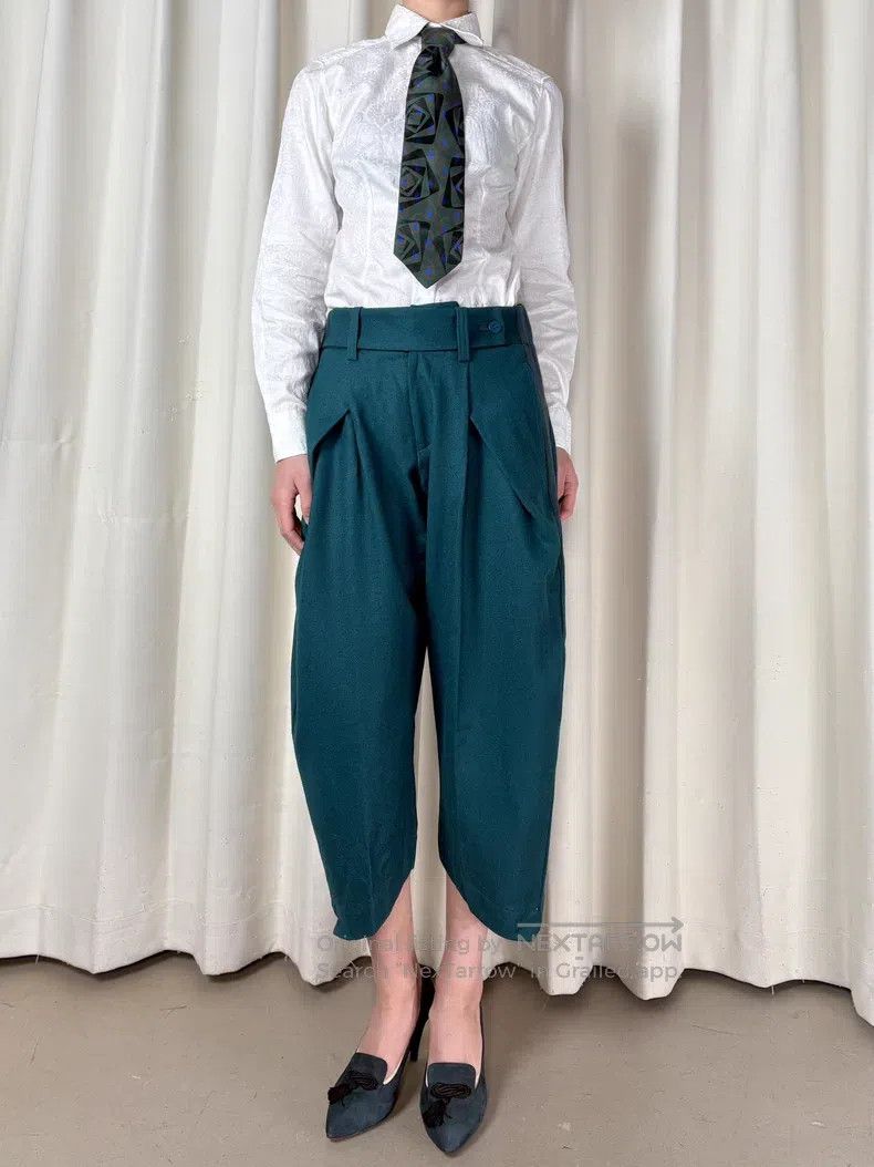 Issey Miyake Issey Miyake Origami Patchwork Peacock Green Harem Pants Size 25" / US 0 / IT 36 - 1 Thumbnail