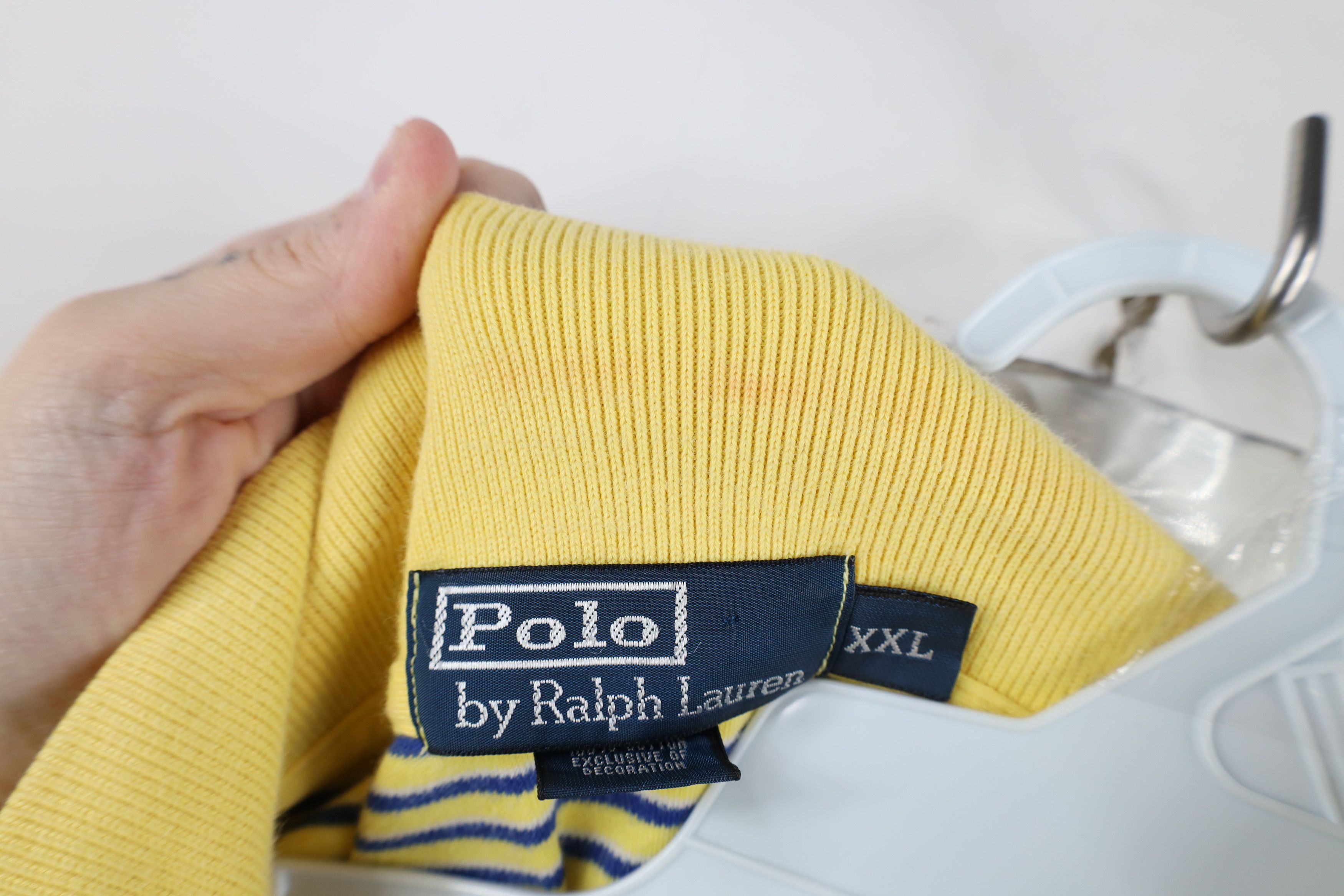 Ralph Lauren × Vintage Vintage 90s Ralph Lauren Soft Cotton Touch Polo Shirt Yellow Size US XXL / EU 58 / 5 - 9 Thumbnail