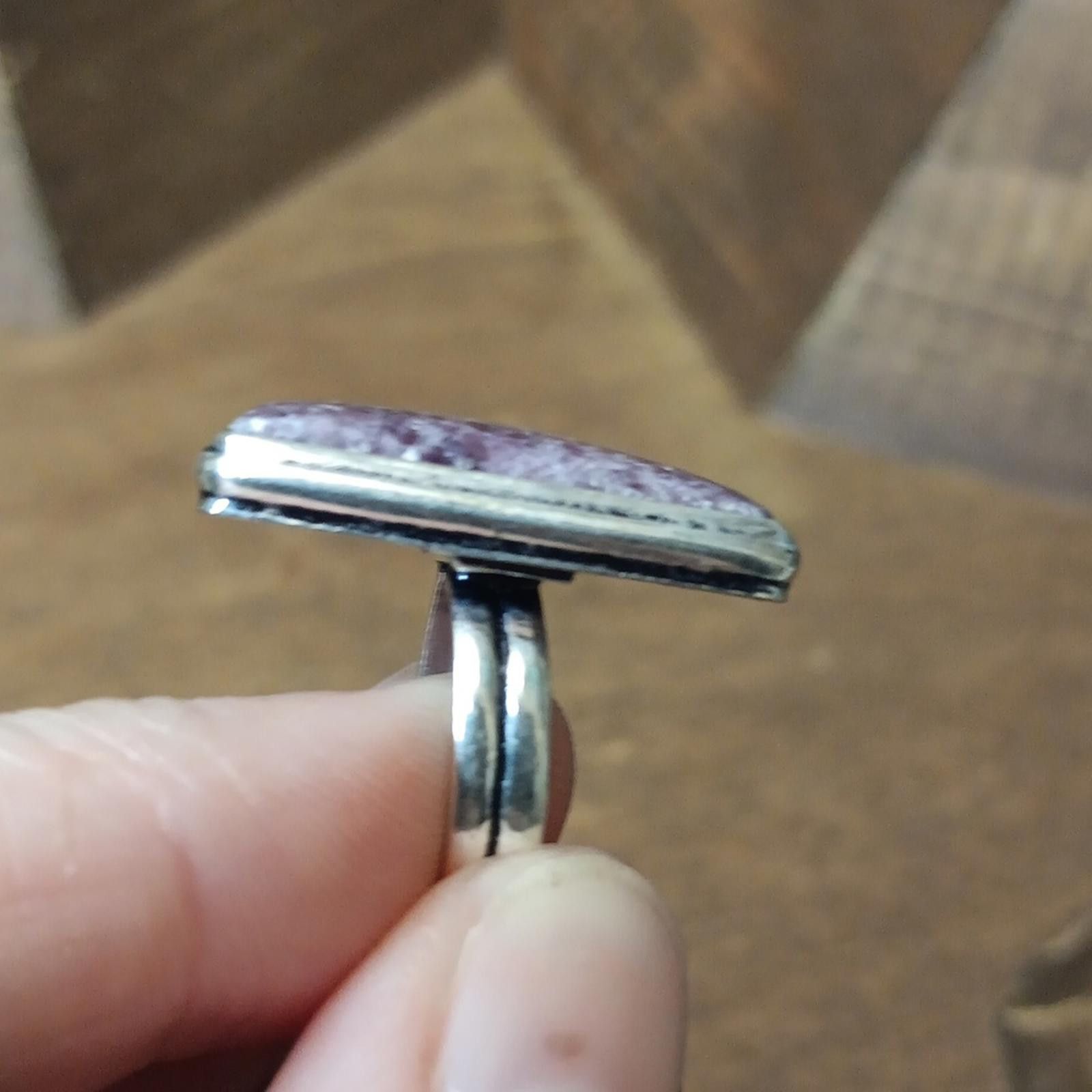 Designer Elegant Purple Lepidolite Stone Ring Size ONE SIZE - 4 Thumbnail