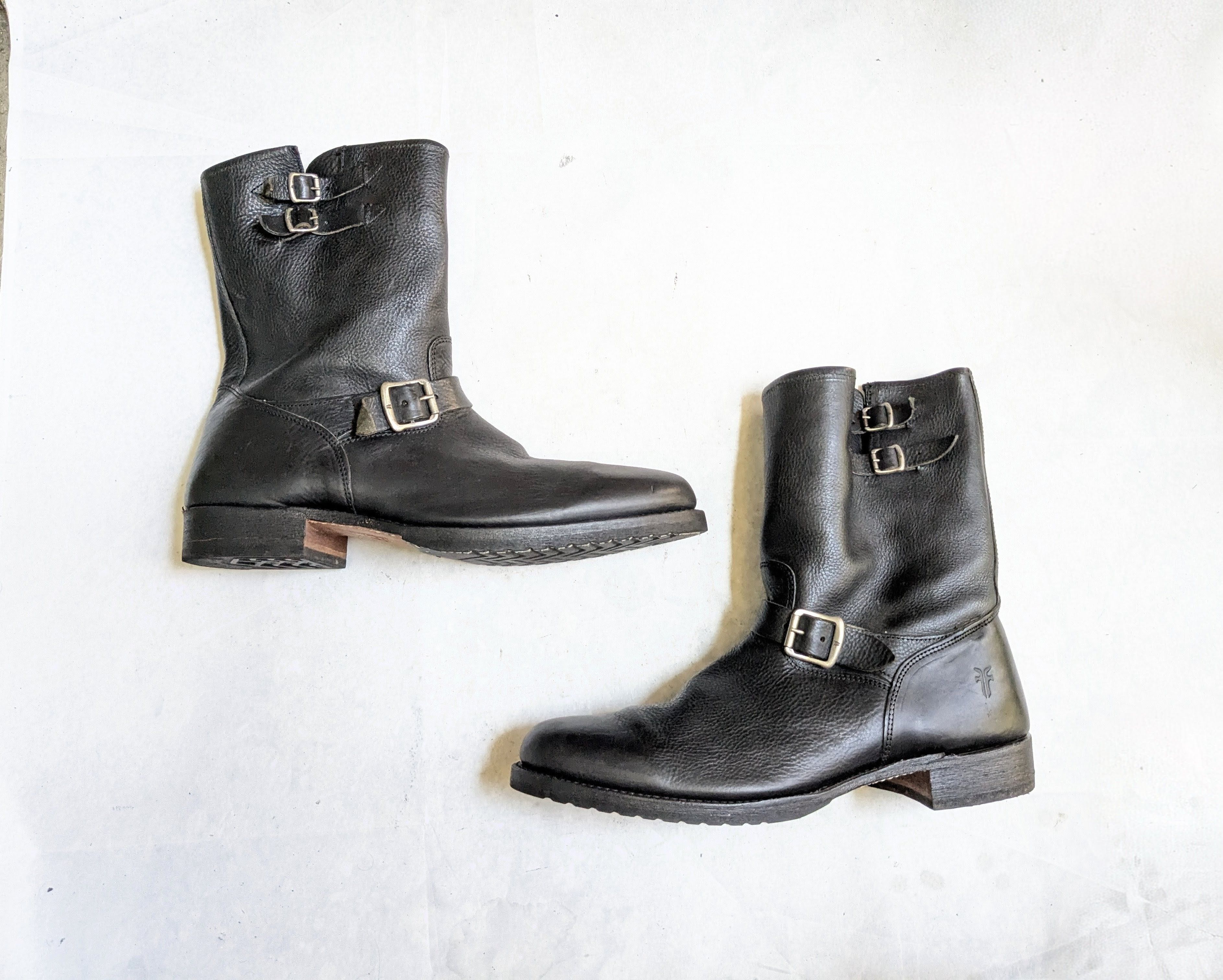 Frye Frye Engineer Boots Black 13 M Leather Buckle Strap USA Size US 13 / EU 46 - 1 Thumbnail