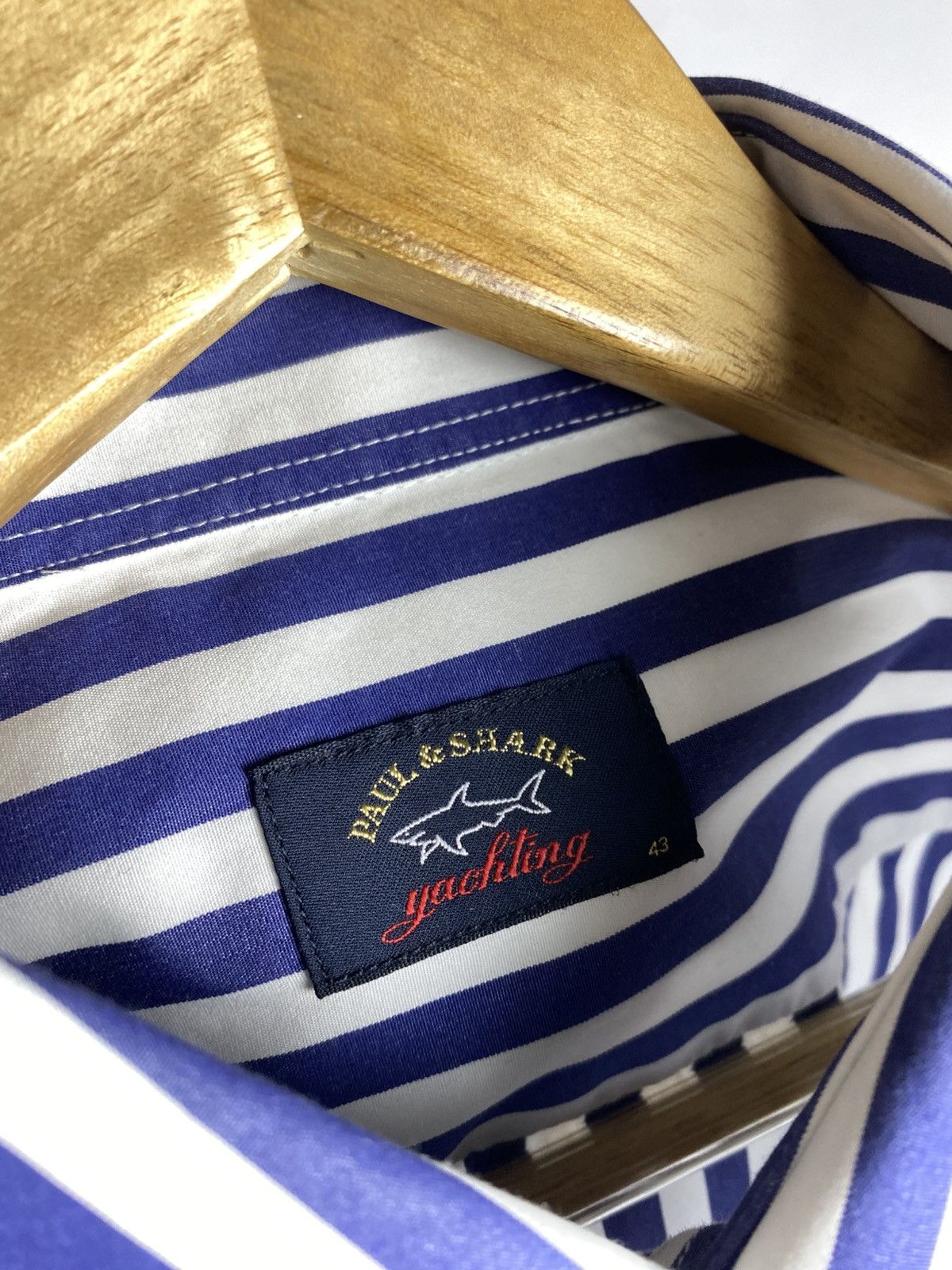 Designer × Paul & Shark Vintage Paul & Shark Yachting Stripped Shirt Button Up Size US XL / EU 56 / 4 - 8 Thumbnail