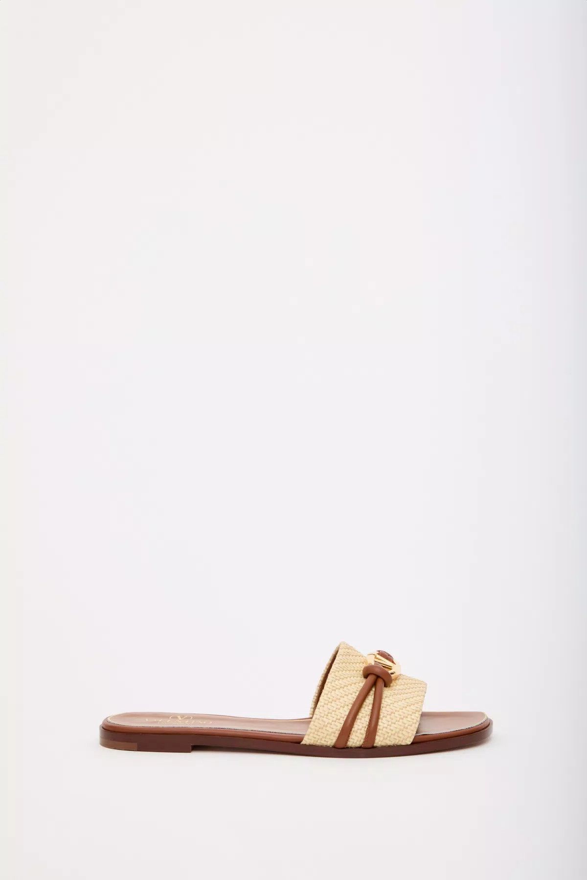 Valentino o1s1wg110625 Vlogo Leather Slides in Beige/Natural Size US 5.5 / IT 35.5 - 1 Thumbnail