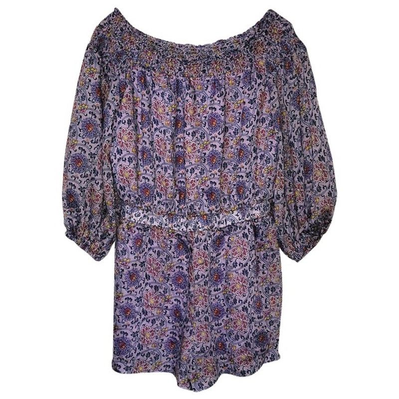 Anthropologie Anthropologie Traffic People Off-The-Shoulder Romper Lilac Size 28" / US 6 / IT 42 - 1 Thumbnail