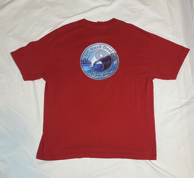 Vintage T&C Town & Country Surf Designs Mens Red XL Vintage Hawaii Grailed