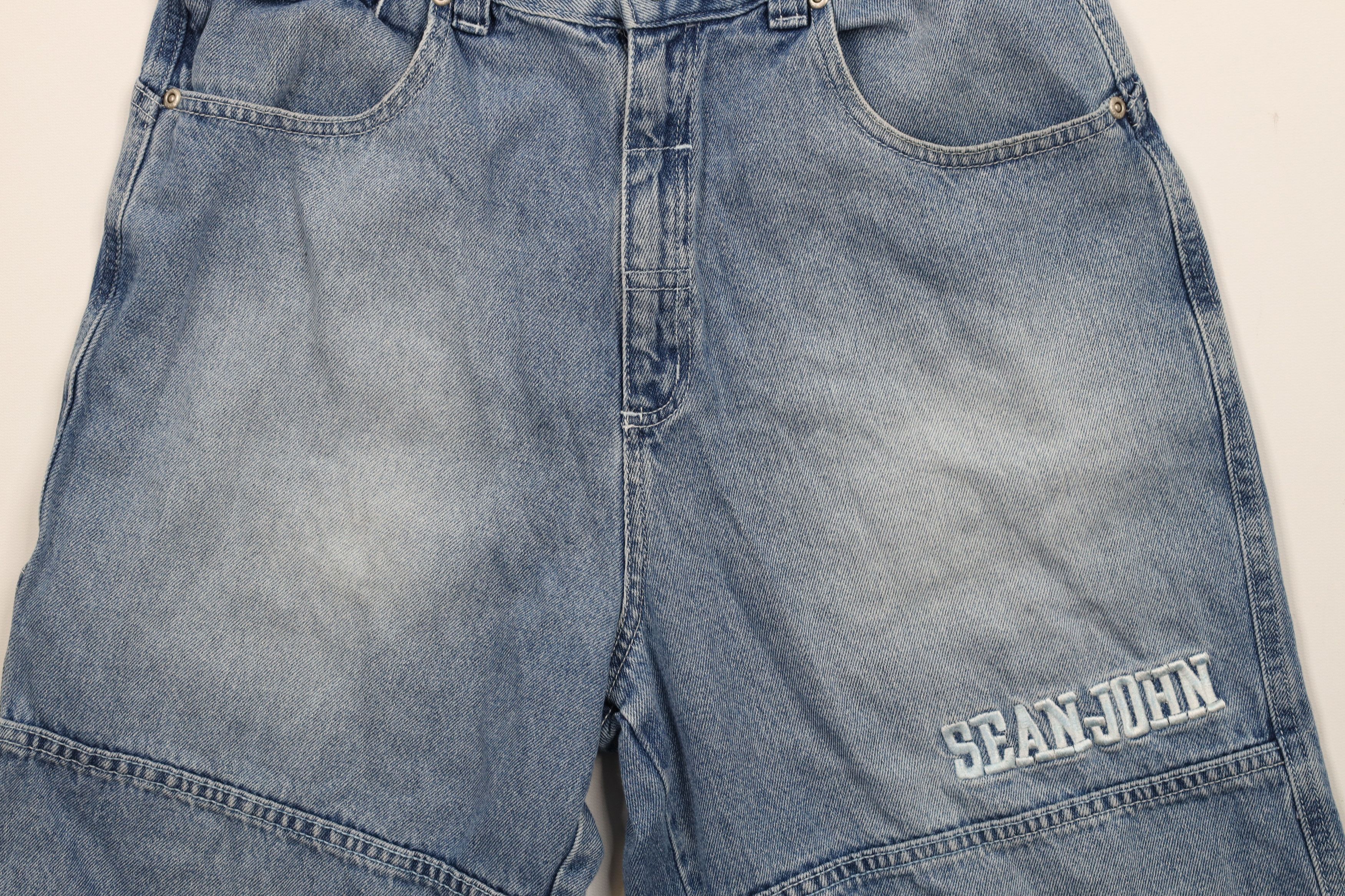 Vintage Vintage 90s Y2K Sean John Baggy Fit Denim Jean Shorts Size US 30 / EU 46 - 3 Thumbnail
