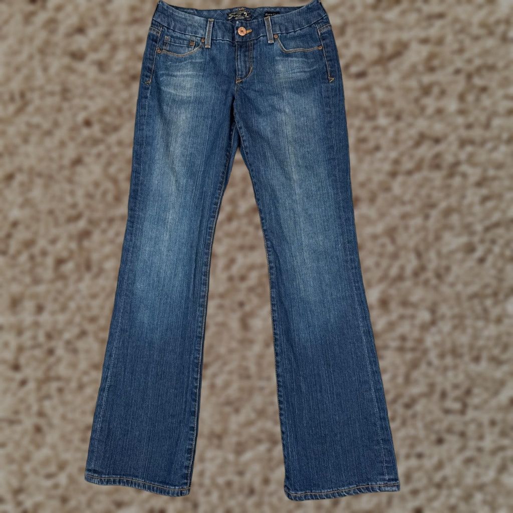 Vintage Seven7 Jeans Women Bootcut Low Rise 30 Blue Denim 32x31 Slim Bling Size 30" / US 8 / IT 44 - 1 Thumbnail