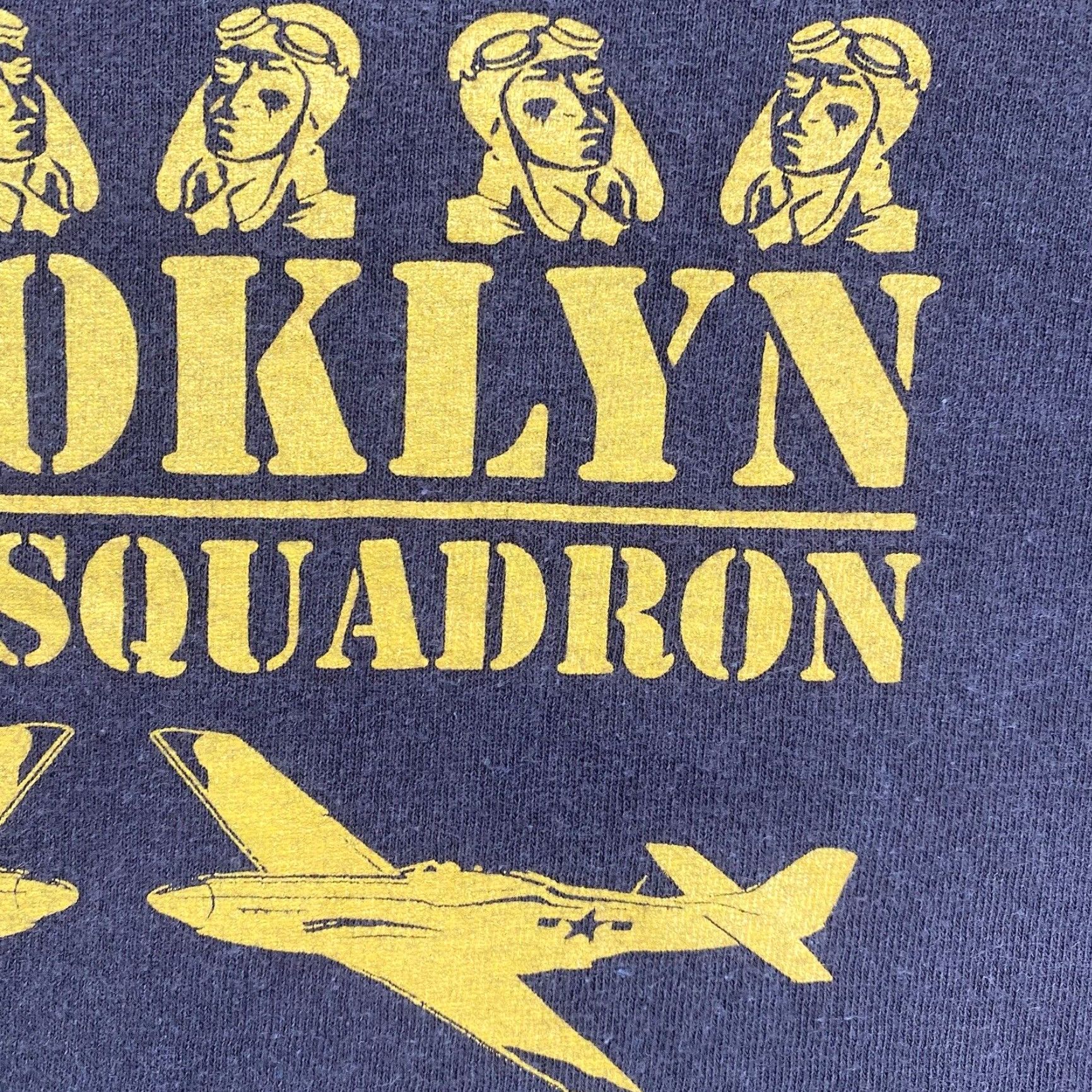 Delta VINTAGE 1990s Brooklyn Black Squadron Military T-Shirt XL Brown Graphic Tee Men Size US XL / EU 56 / 4 - 6 Thumbnail