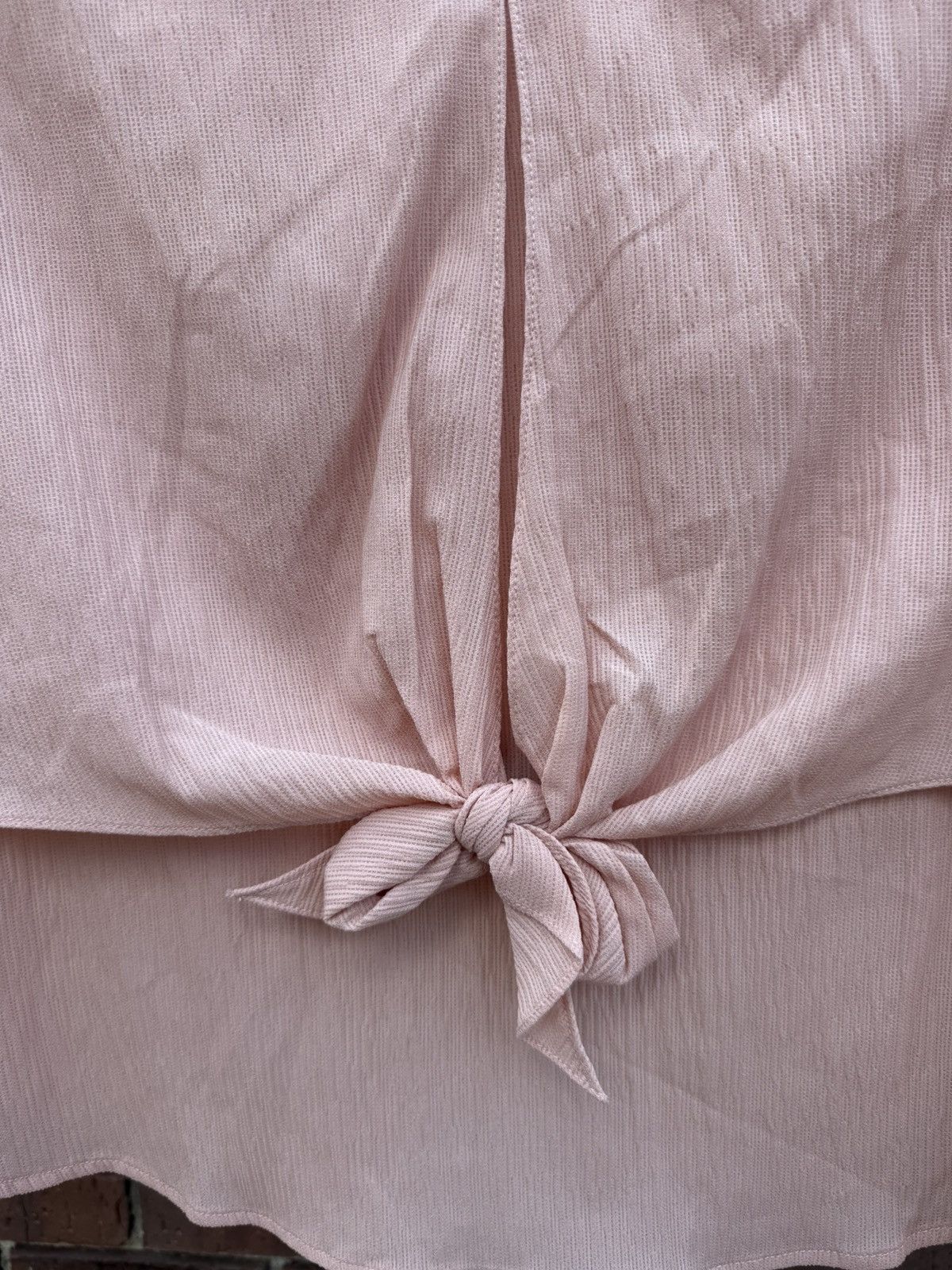 Other Entro Blouse Knotted Front Tie Blush Pale Pink Bell Sleeve Size S / US 4 / IT 40 - 2 Thumbnail