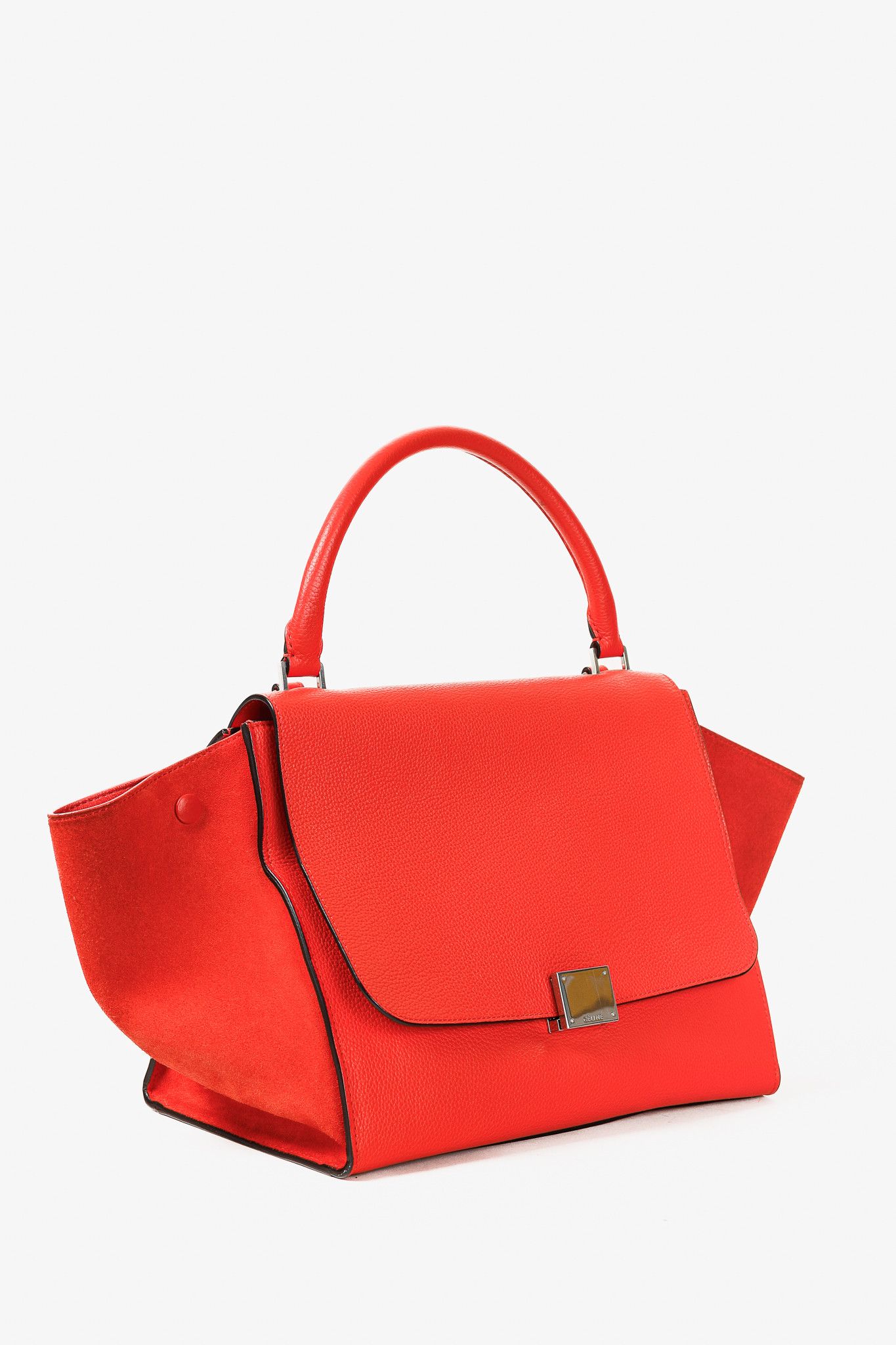 Celine Celine Trapeze Medium in Orange Leather and Suede Size ONE SIZE - 2 Thumbnail