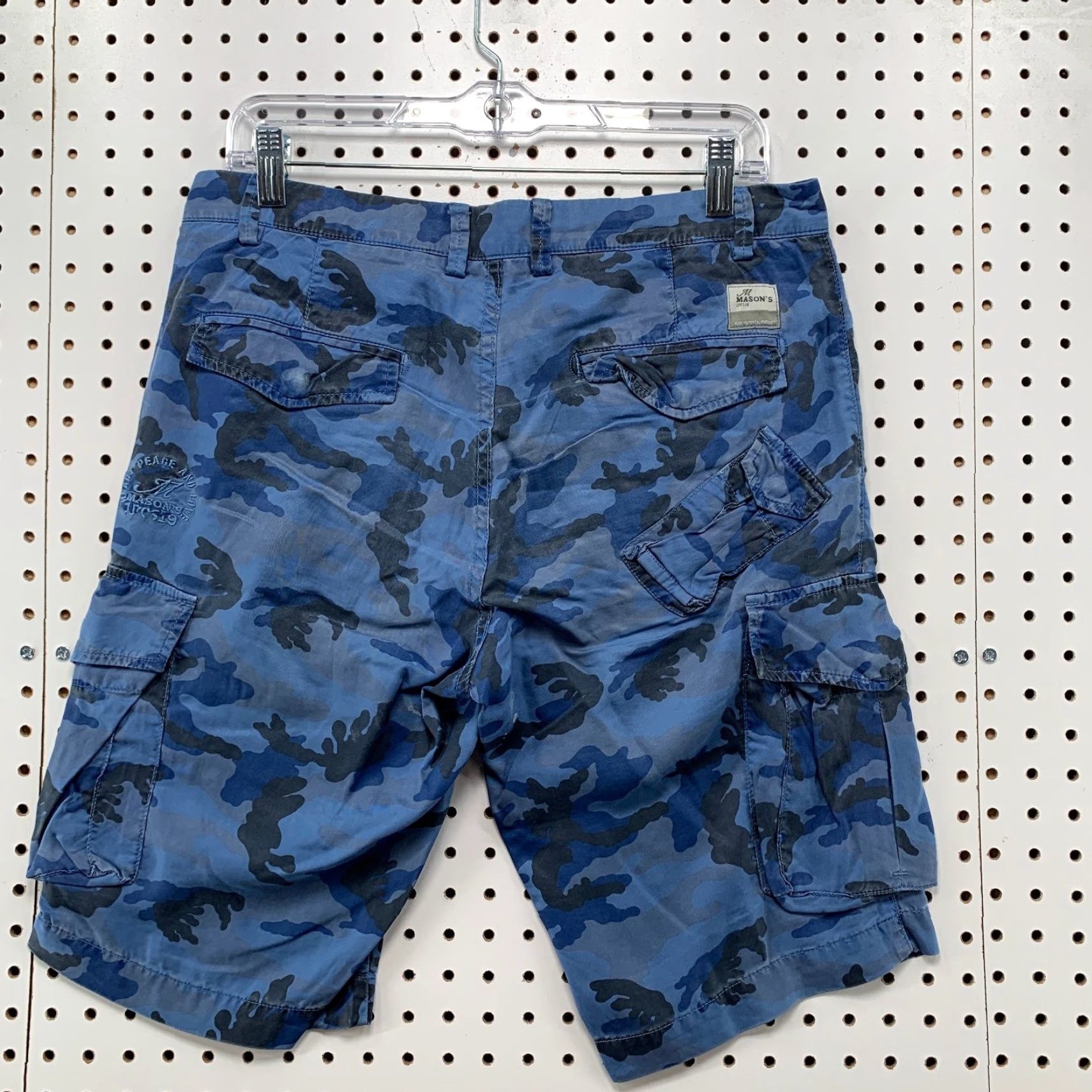 Mason's Mason's Camo Cargo Shorts Mens 30 32x11 Blue Camouflage Realthing Limited Size US 30 / EU 46 - 2 Thumbnail