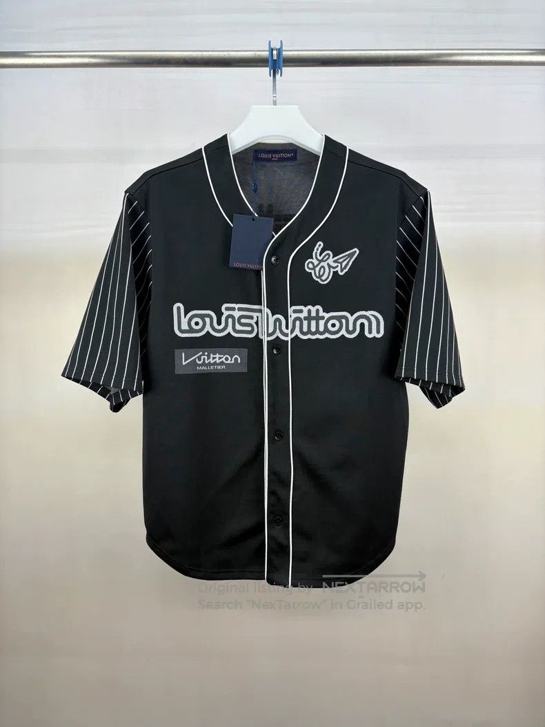 Louis Vuitton Louis Vuitton Black Printed Baseball Short Sleeve Shirt Size US L / EU 52-54 / 3 - 1 Thumbnail