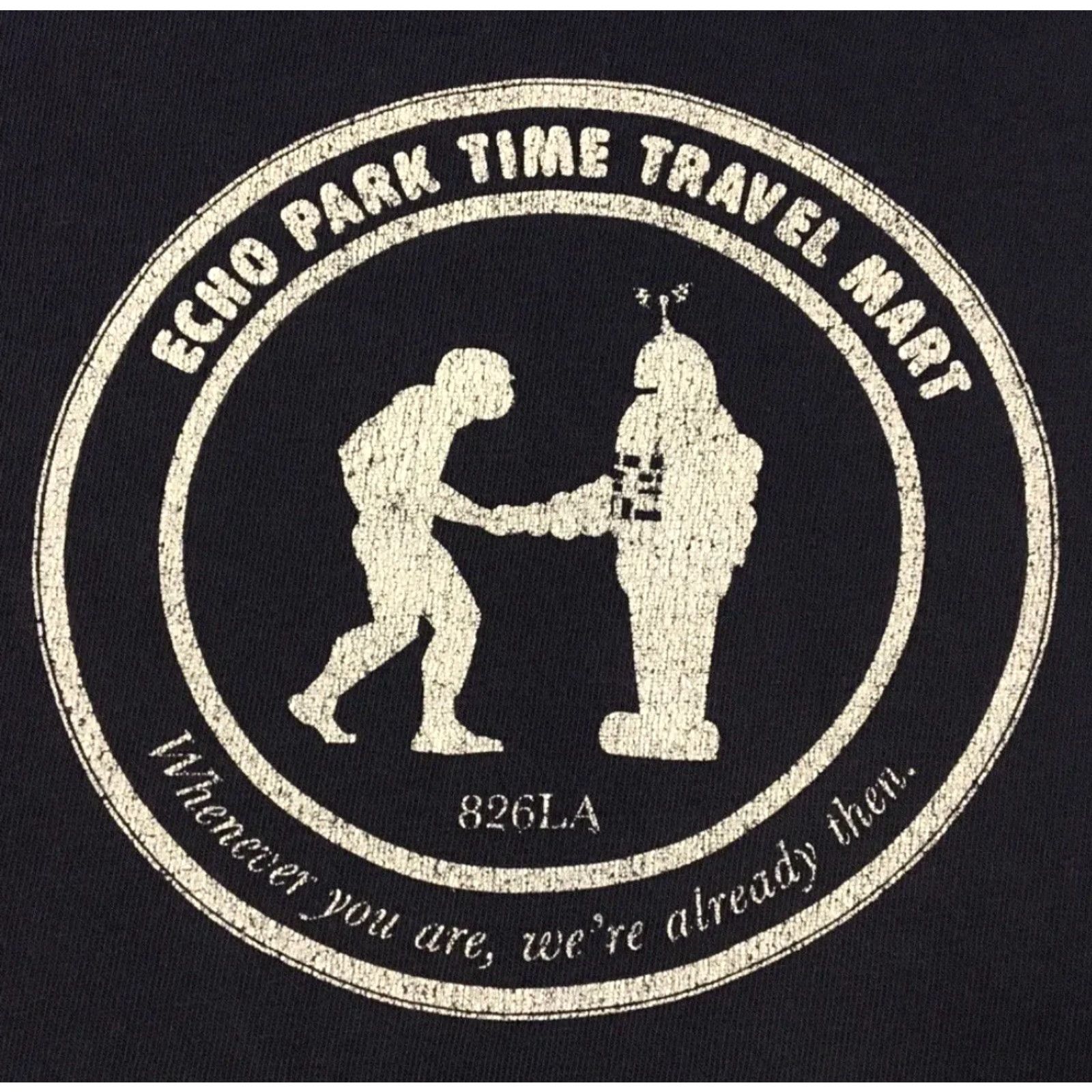 Vintage VINTAGE Echo Park Time Travel Mart Faded Shirt L 826LA Future Robot Grunge Funny Y2K Blue USA 90s Island Surf Hawaii California Retro Mens Shirt Size US L / EU 52-54 / 3 - 3 Thumbnail