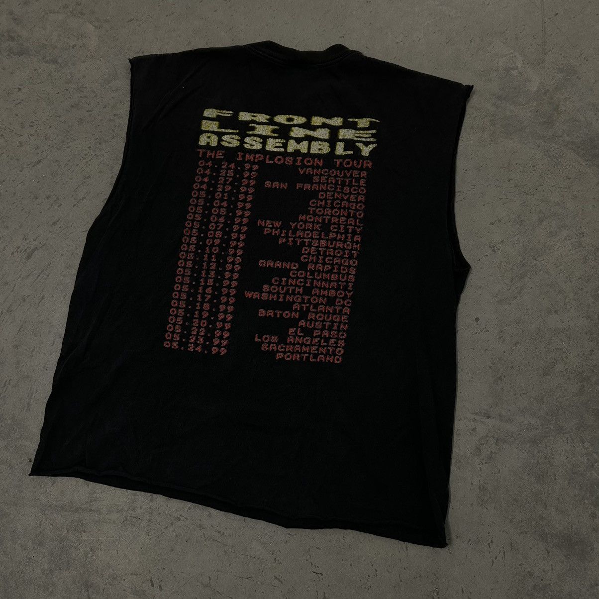 Vintage Vintage 1999 Front Line Assembly Implosion Tour Sleeveless T Size US XL / EU 56 / 4 - 3 Thumbnail