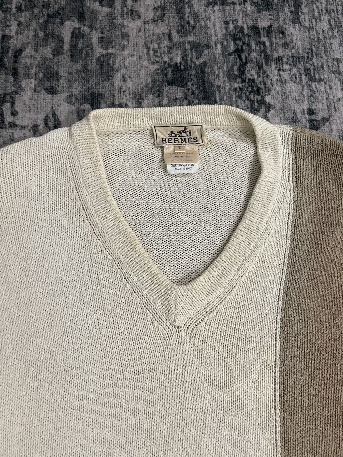 Hermes Vintage Hermes V-neck Sweater Knit Size US L / EU 52-54 / 3 - 6 Thumbnail