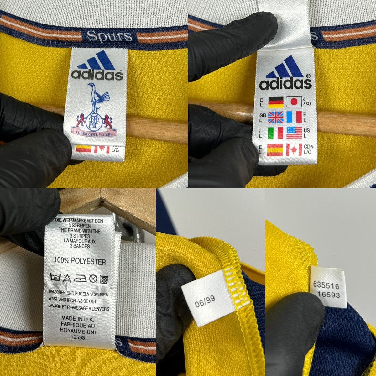 Adidas 1999/00 Adidas Tottenham Hotspur Vintage Away Jersey Size US L / EU 52-54 / 3 - 19 Thumbnail