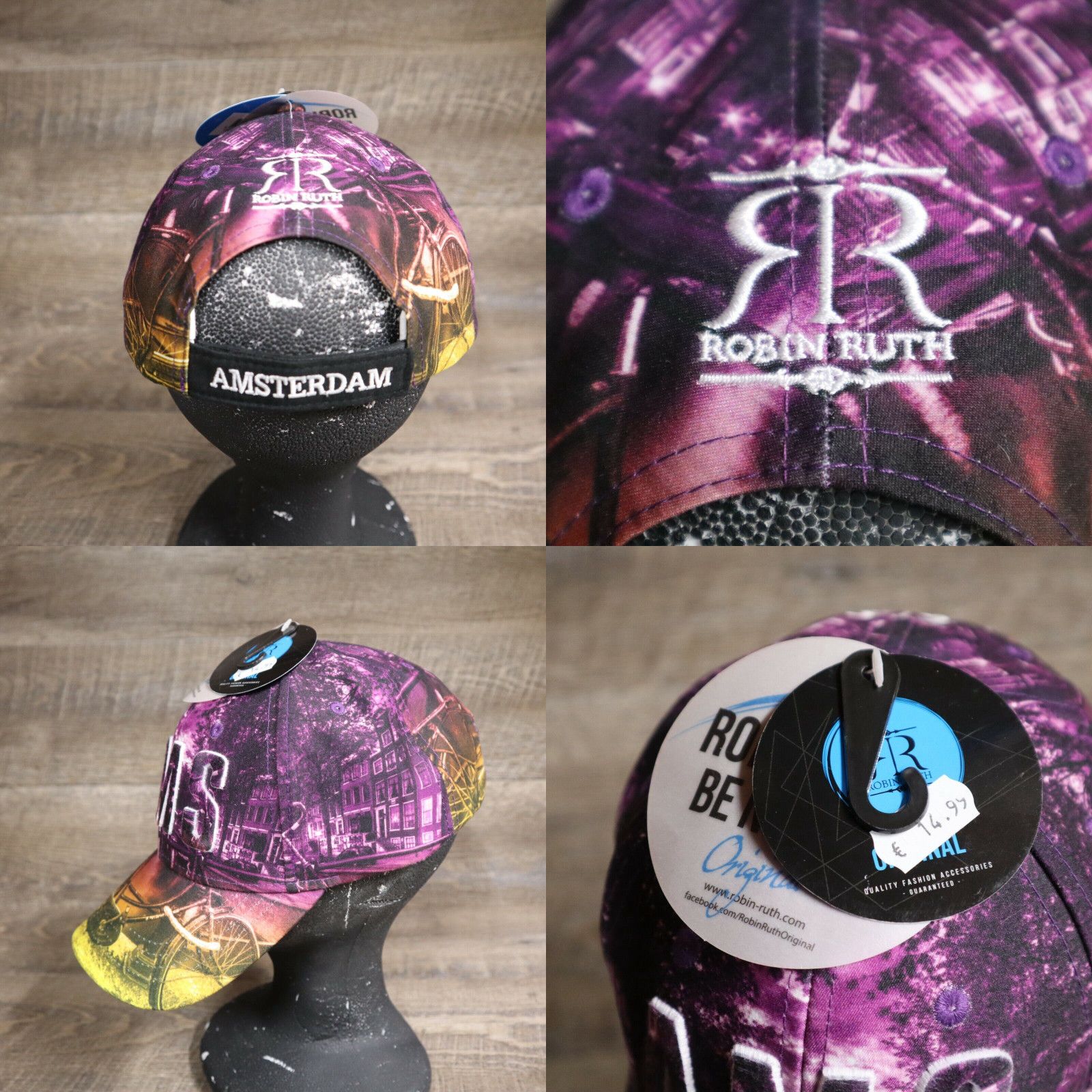 Vintage Authentic Amsterdam Bike Cycle Design Robin Ruth AMS Strapback ...