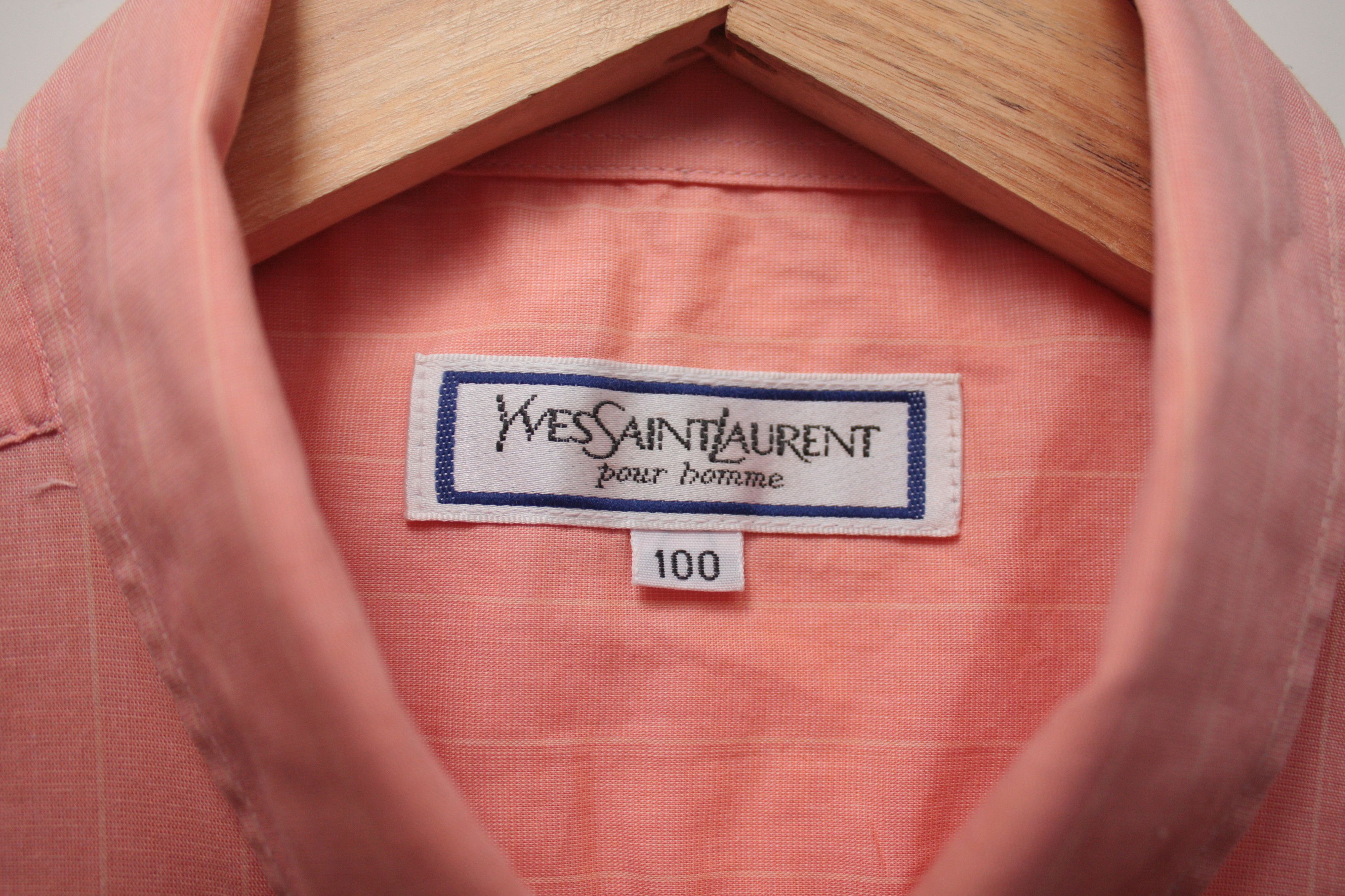 Yves Saint Laurent Yves Saint Laurent Vintage Short Sleeve Peachy Shirt Size US L / EU 52-54 / 3 - 5 Thumbnail