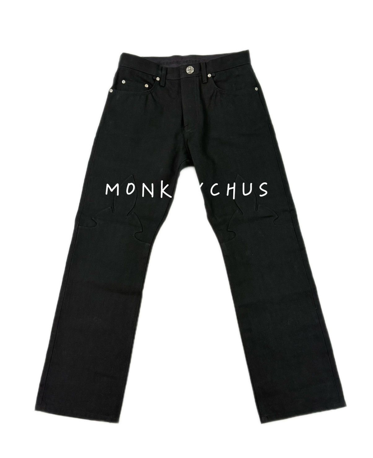 Chrome Hearts 🔥Chrome Hearts Black Fleur Knee Jeans🔥 Size US 32 / EU 48 - 1 Thumbnail