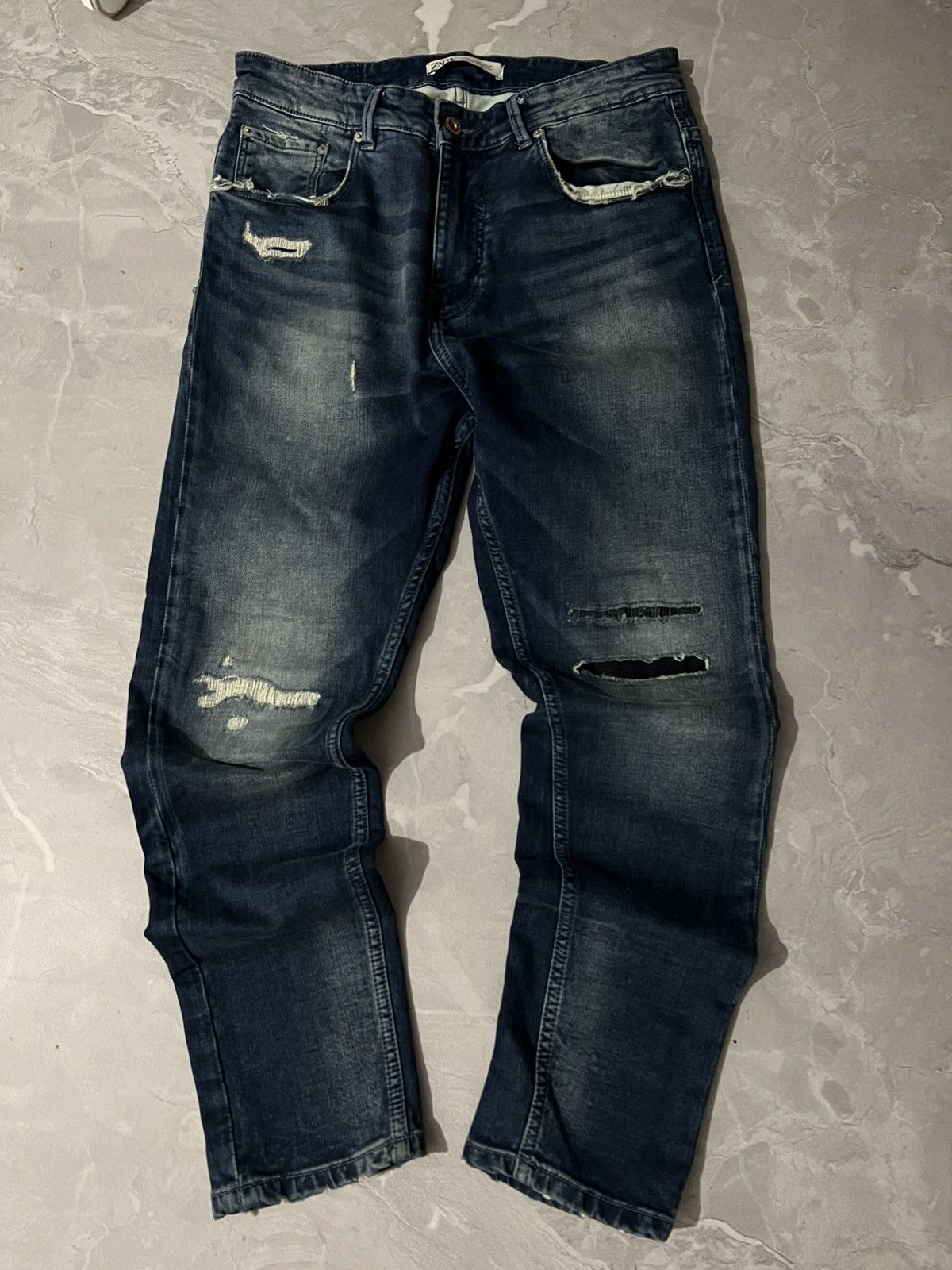 Vintage Glamour Skinny Faded Jean / Tokyo Grunge 90s Size US 31 - 2 Thumbnail