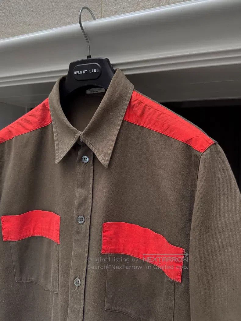 Helmut Lang Helmut Lang Red Striped Short Sleeve Shirt Size US L / EU 52-54 / 3 - 4 Thumbnail