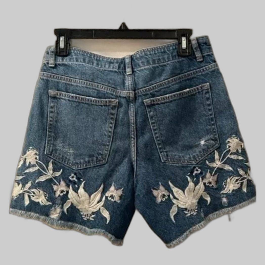 Free People New FREE PEOPLE You're My Butterfly Embroidered Shorts 24 Size 24" / US 00 / IT 34 - 5 Thumbnail