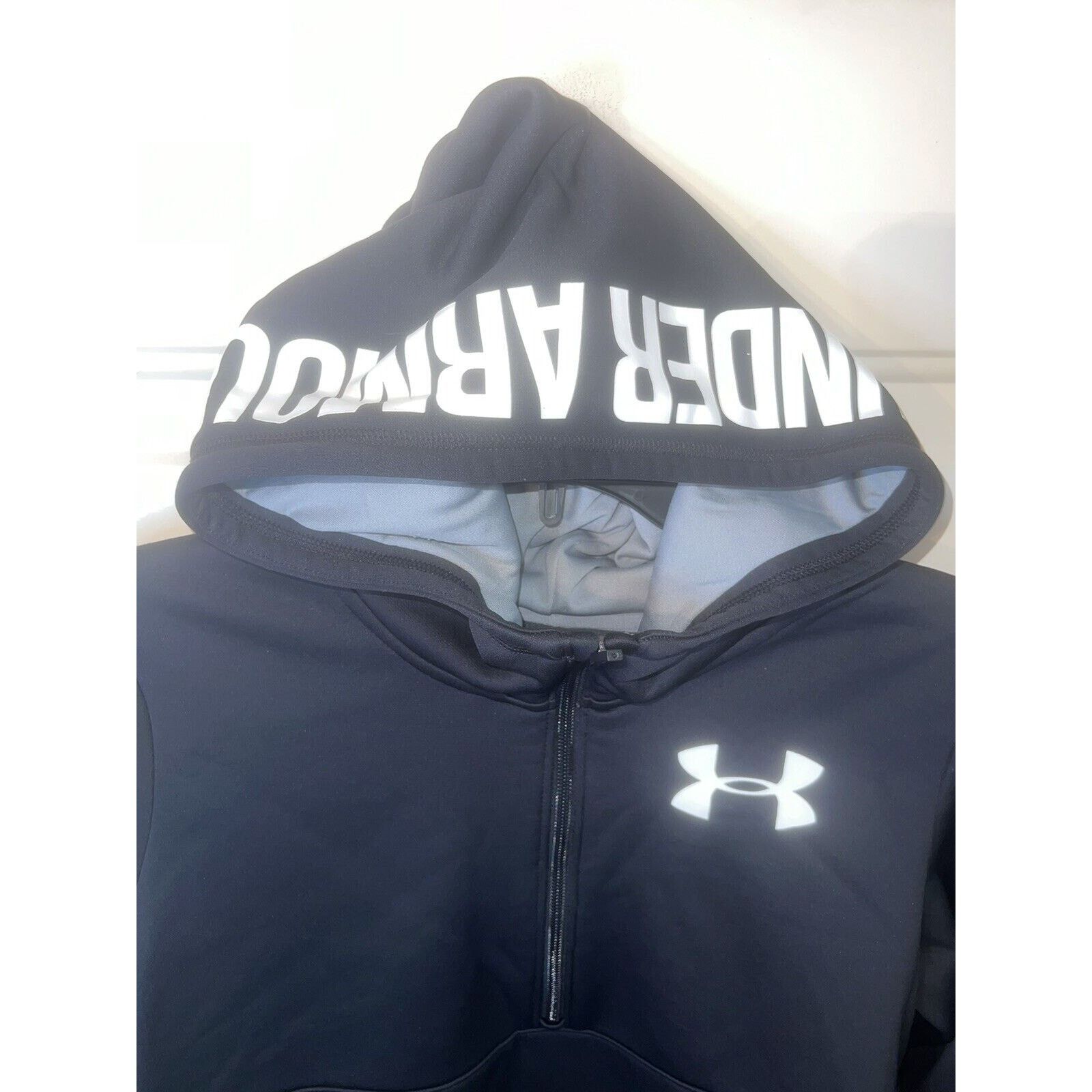 Under Armour Under Armour Hooded Sweatshirt Youth XL Black White Pullover Size US XL / EU 56 / 4 - 3 Thumbnail