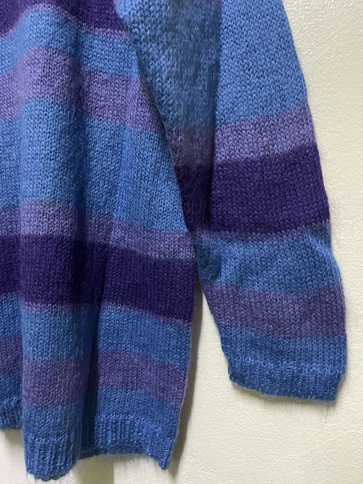 Abercrombie & Fitch × Vintage Abercrombie & Fitch Jumper Striped Mohair Size L / US 10 / IT 46 - 5 Thumbnail