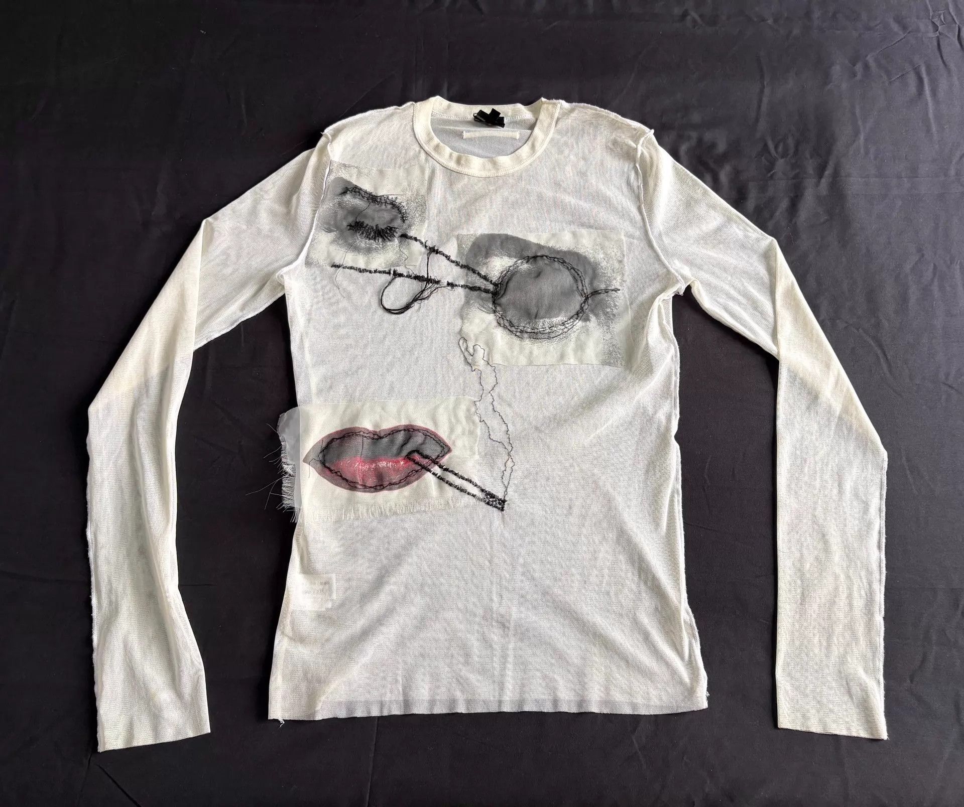 Jean Paul Gaultier JPG 2002 Madonna Face Tulle White LS Tee Rare Size XL / US 12-14 / IT 48-50 - 1 Thumbnail