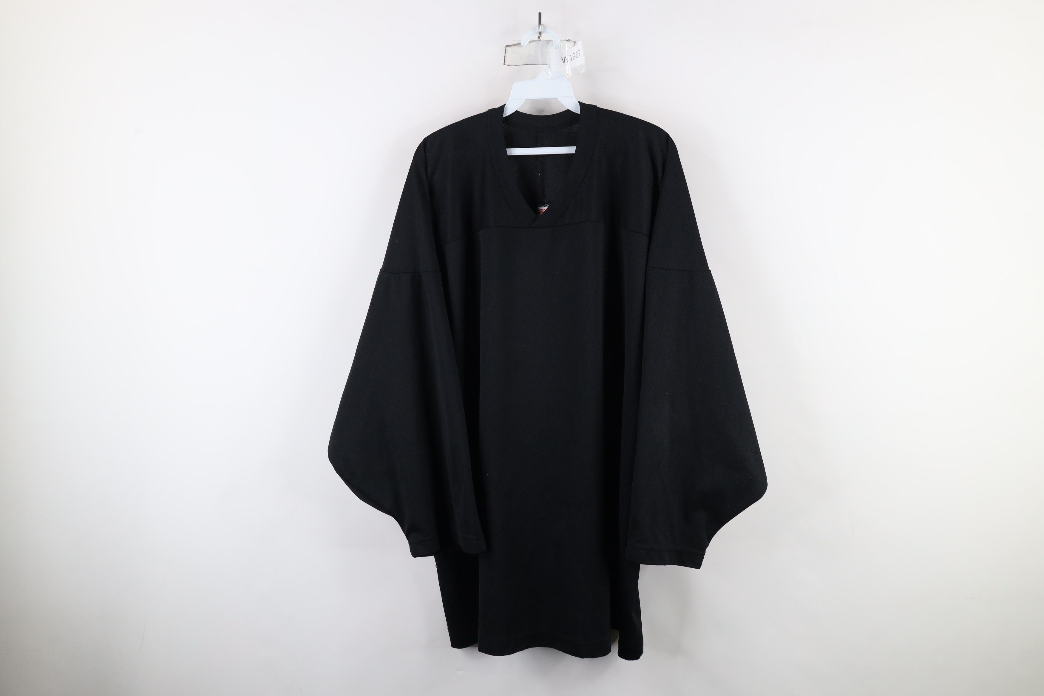 Vintage Vintage 90s CCM Hockey Blank Knit Ice Hockey Jersey Black #3 Size US XXL / EU 58 / 5 - 1 Thumbnail