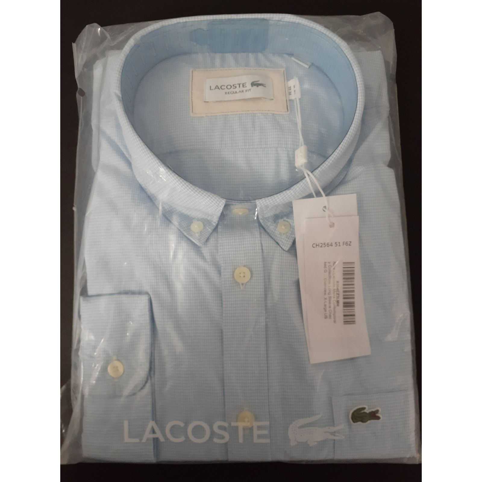 Lacoste Lacoste Men's Contemporary Long Sleeve Checked Gingham XL Size US XL / EU 56 / 4 - 2 Thumbnail