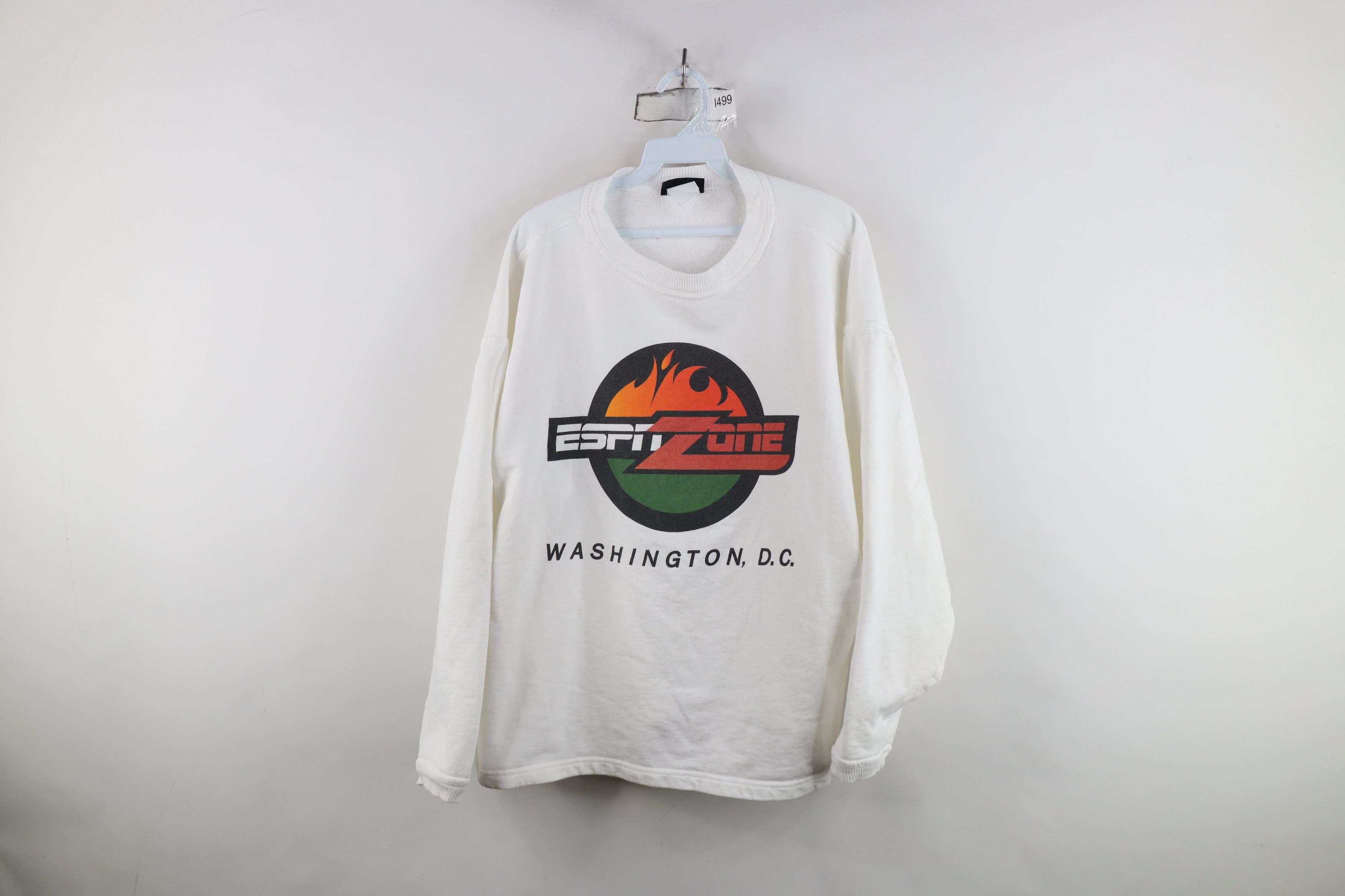 Vintage Vintage 90s Y2K ESPN Zone DC Fire Flames Boxy Fit Sweatshirt Size XXL / US 16-18 / IT 52-54 - 1 Thumbnail