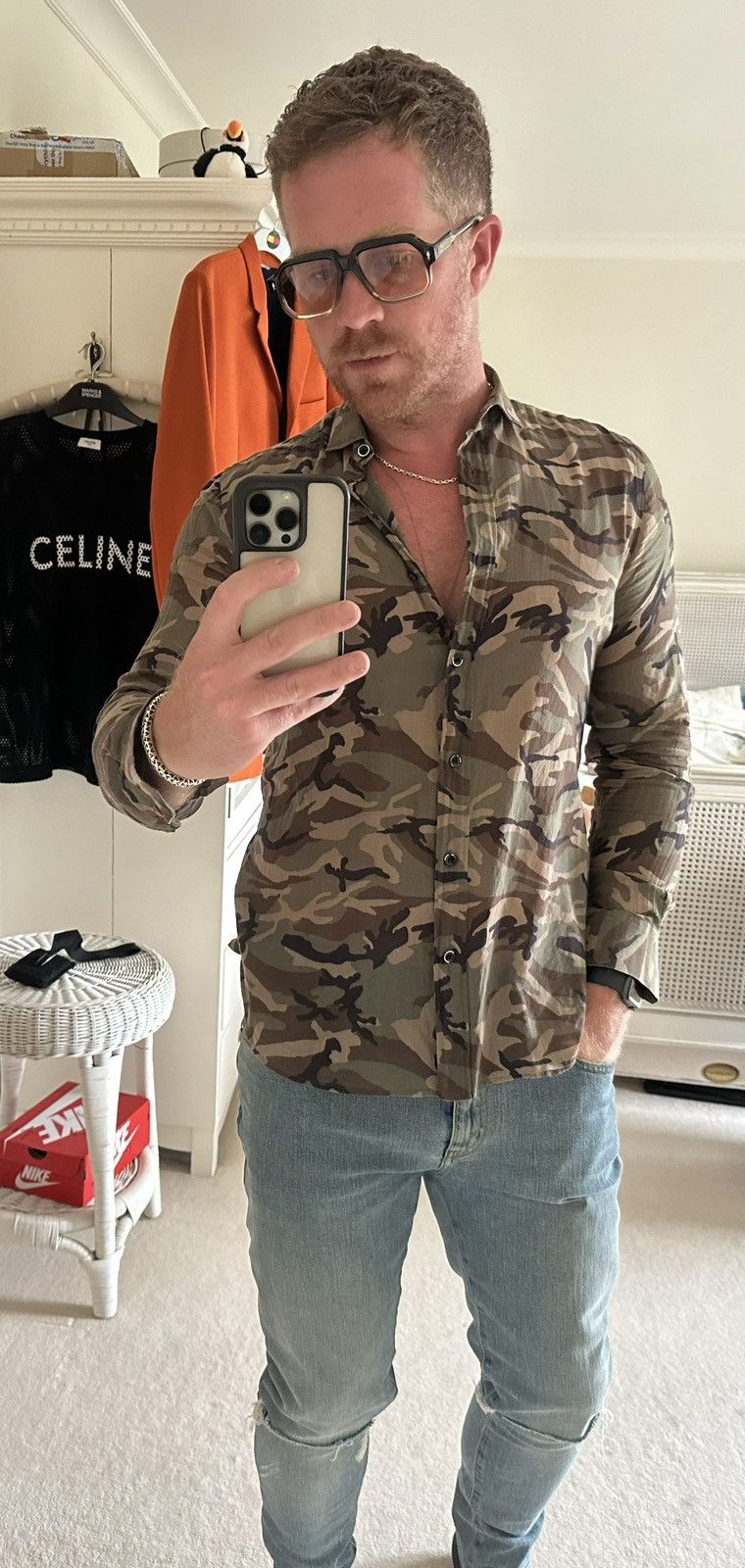 Saint Laurent Paris SS16 Saint Laurent camouflage camo shirt 😍 38 Size US M / EU 48-50 / 2 - 3 Thumbnail