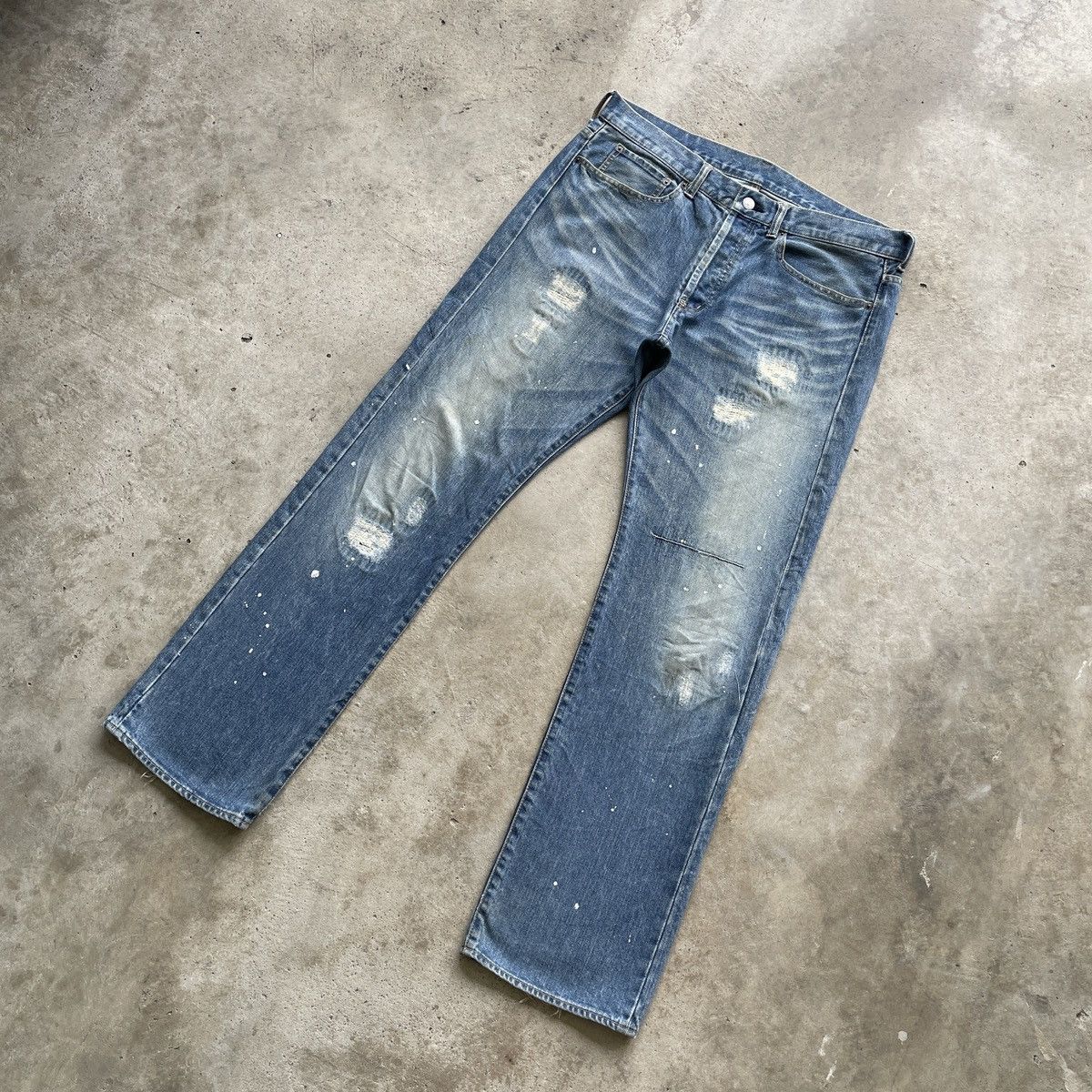 Japanese Brand Vintage Takeo Kikuchi Faded Painter Jean Faded Pants MudWash Size US 36 / EU 52 - 2 Thumbnail