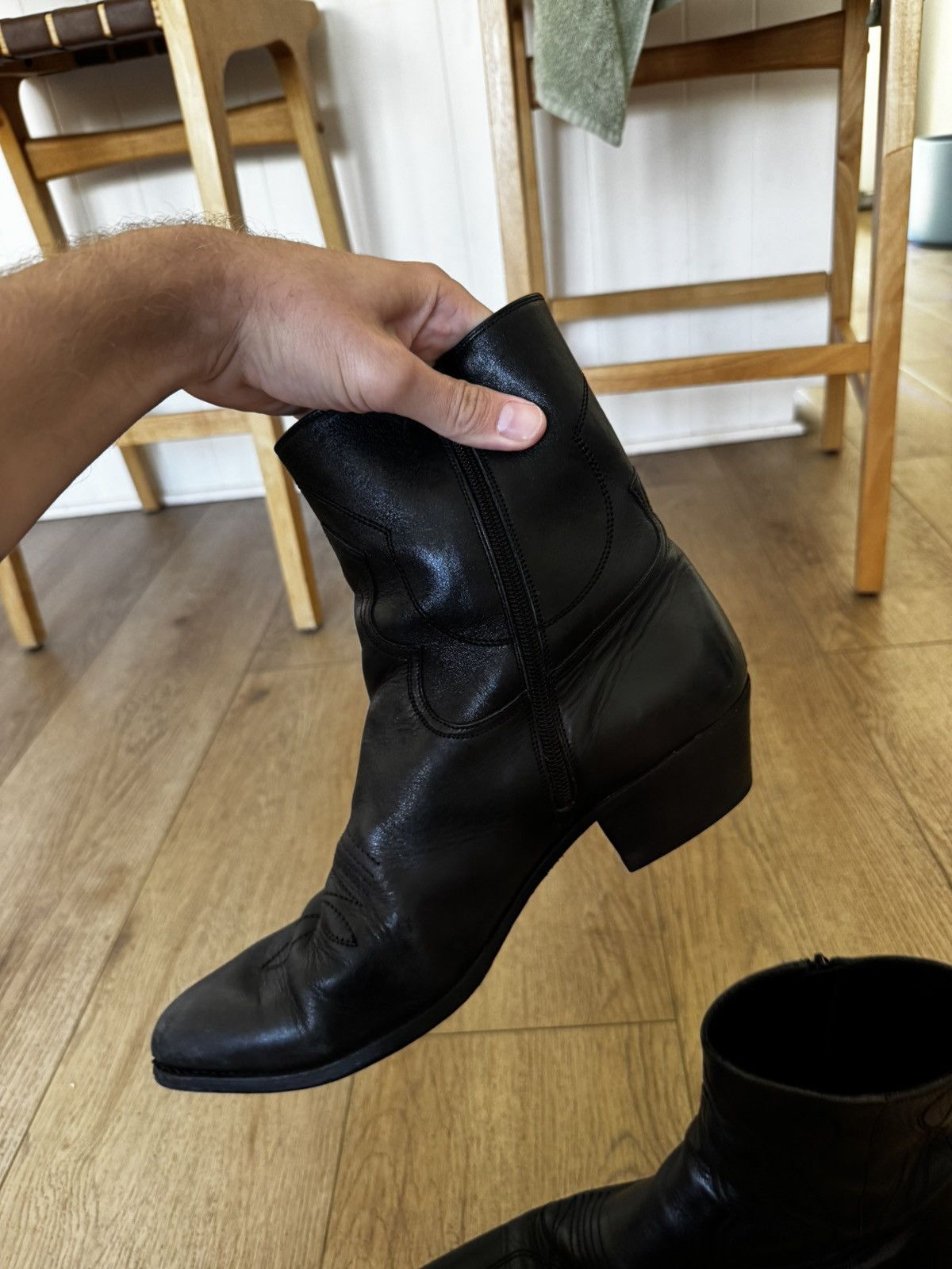 Celine Leather Western Hedi celine boots Size US 11 / EU 44 - 4 Thumbnail