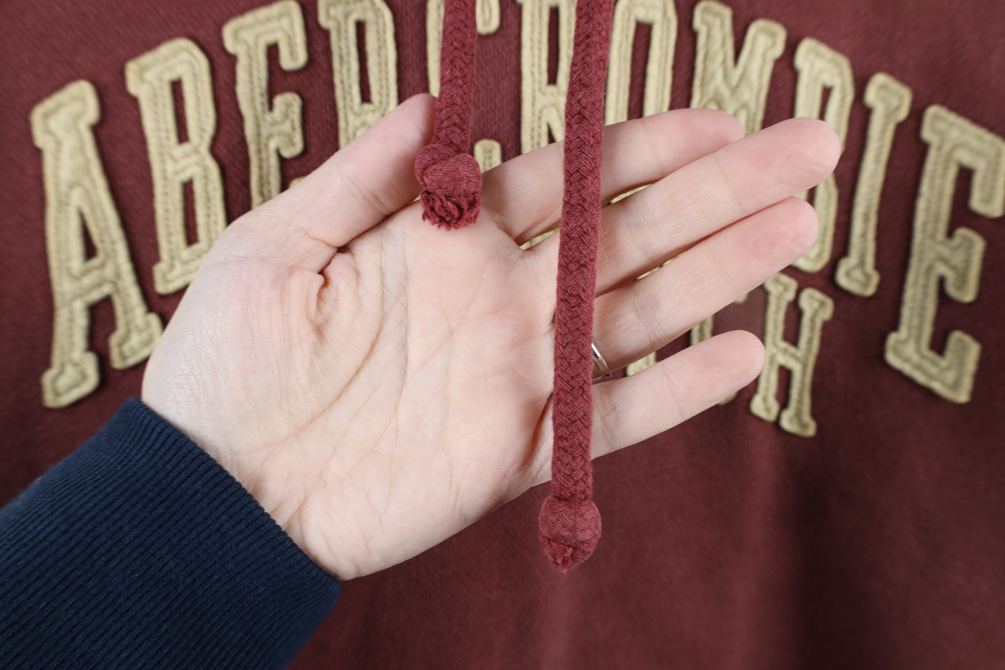 Abercrombie & Fitch × Vintage Vintage 90s Y2K Abercrombie & Fitch Spell Out Hoodie Red Size US L / EU 52-54 / 3 - 4 Thumbnail