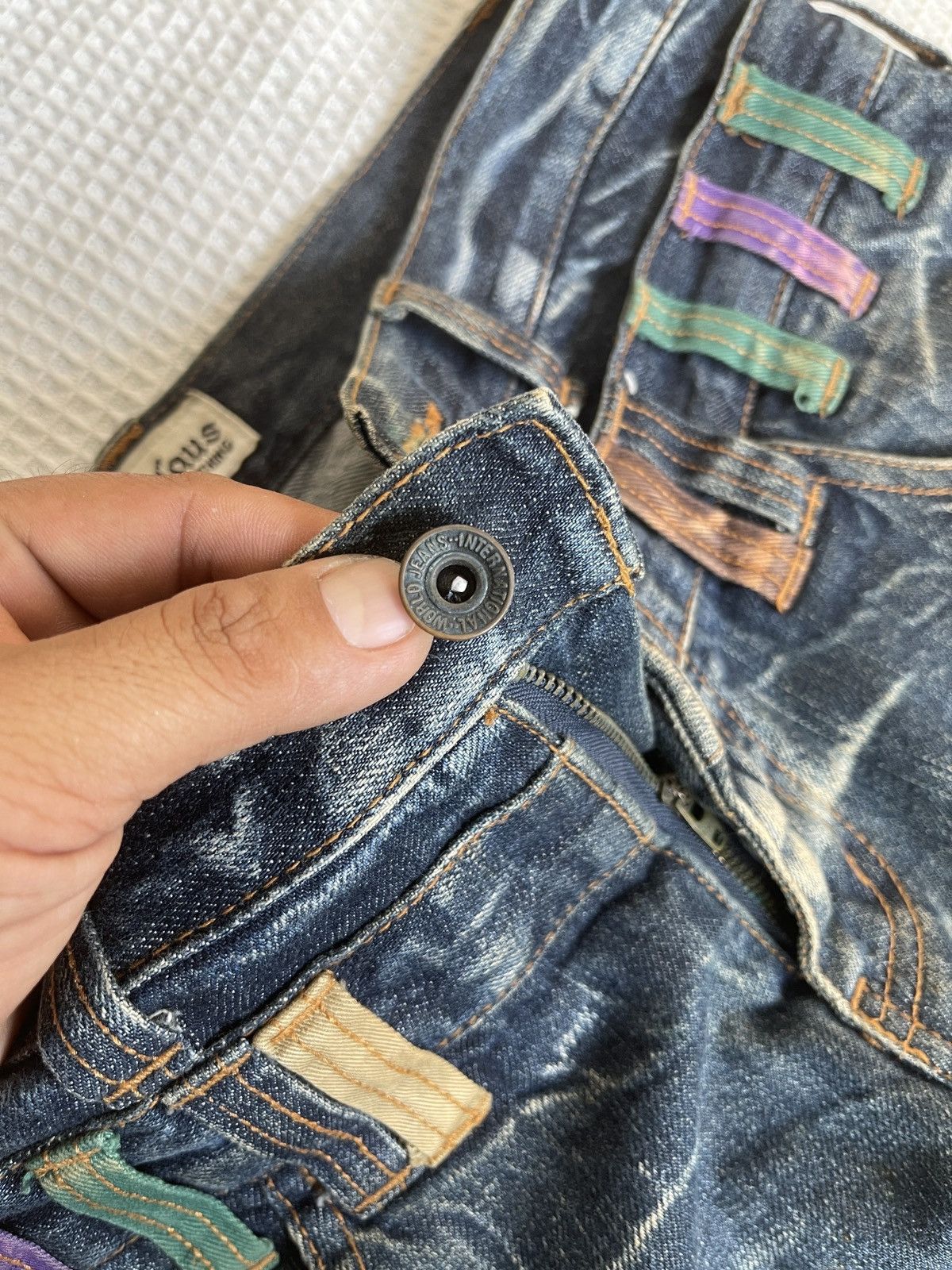 Tornado Mart Very Rare🔥Japanese NYLAUS Double Waist Jeans Size US 34 / EU 50 - 9 Thumbnail